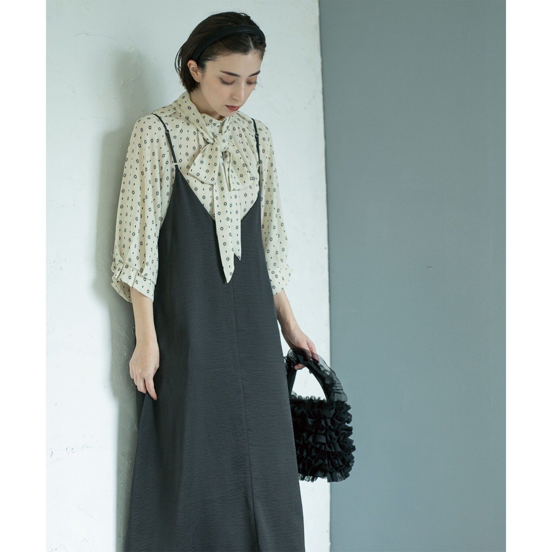 OPAQUE.CLIP「2WAY 柄プリントボウタイブラウス【洗濯機洗い可】」|シャツ・ブラウス|