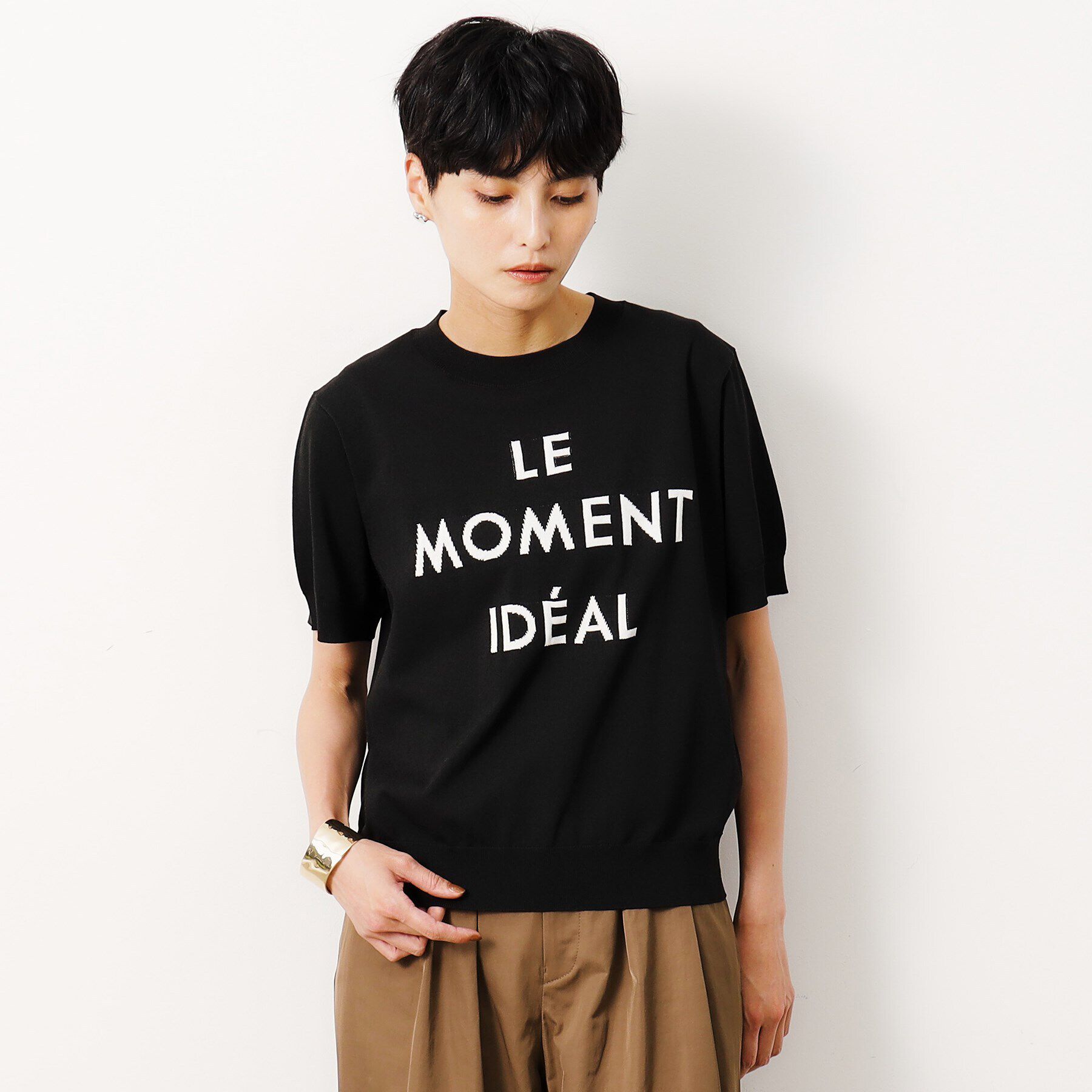 OPAQUE.CLIP「《美人百花掲載》UV ロゴジャカードニット【抗ピル/洗濯機洗い可】」|ニット・セーター|