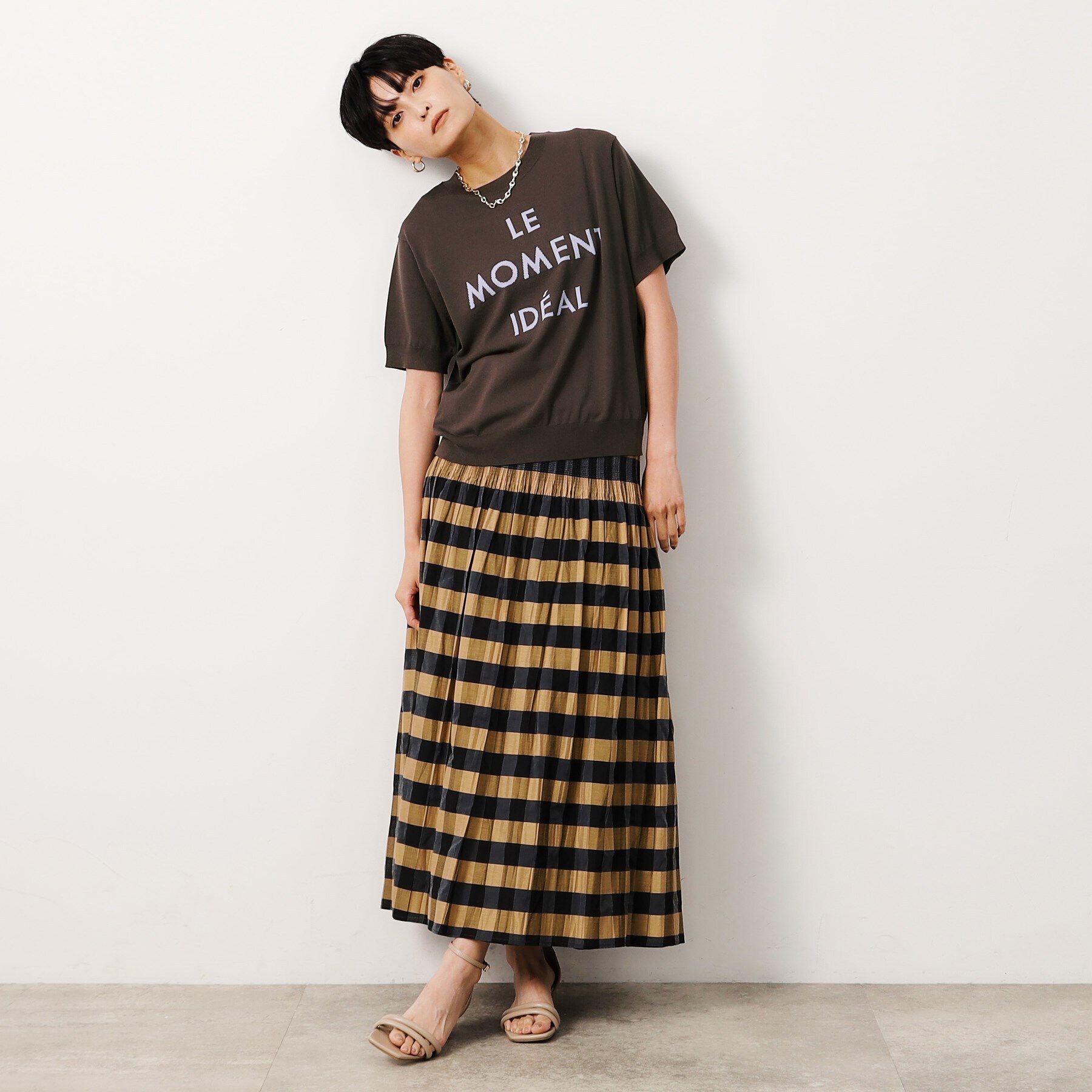 OPAQUE.CLIP「《美人百花掲載》UV ロゴジャカードニット【抗ピル/洗濯機洗い可】」|ニット・セーター|