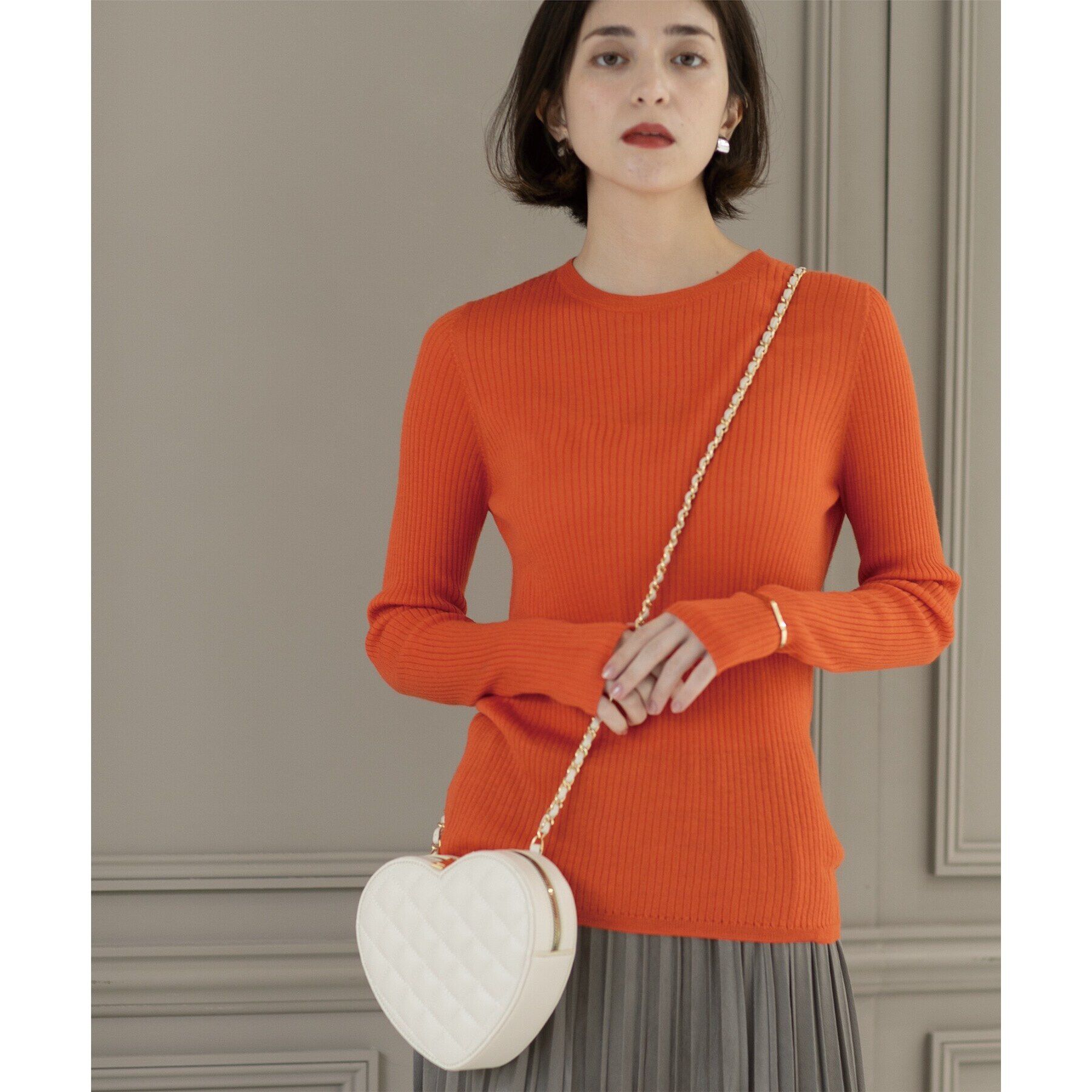 OPAQUE.CLIP「《5color》クルーネックシアーリブニット【洗濯機洗い可】」|ニット・セーター|