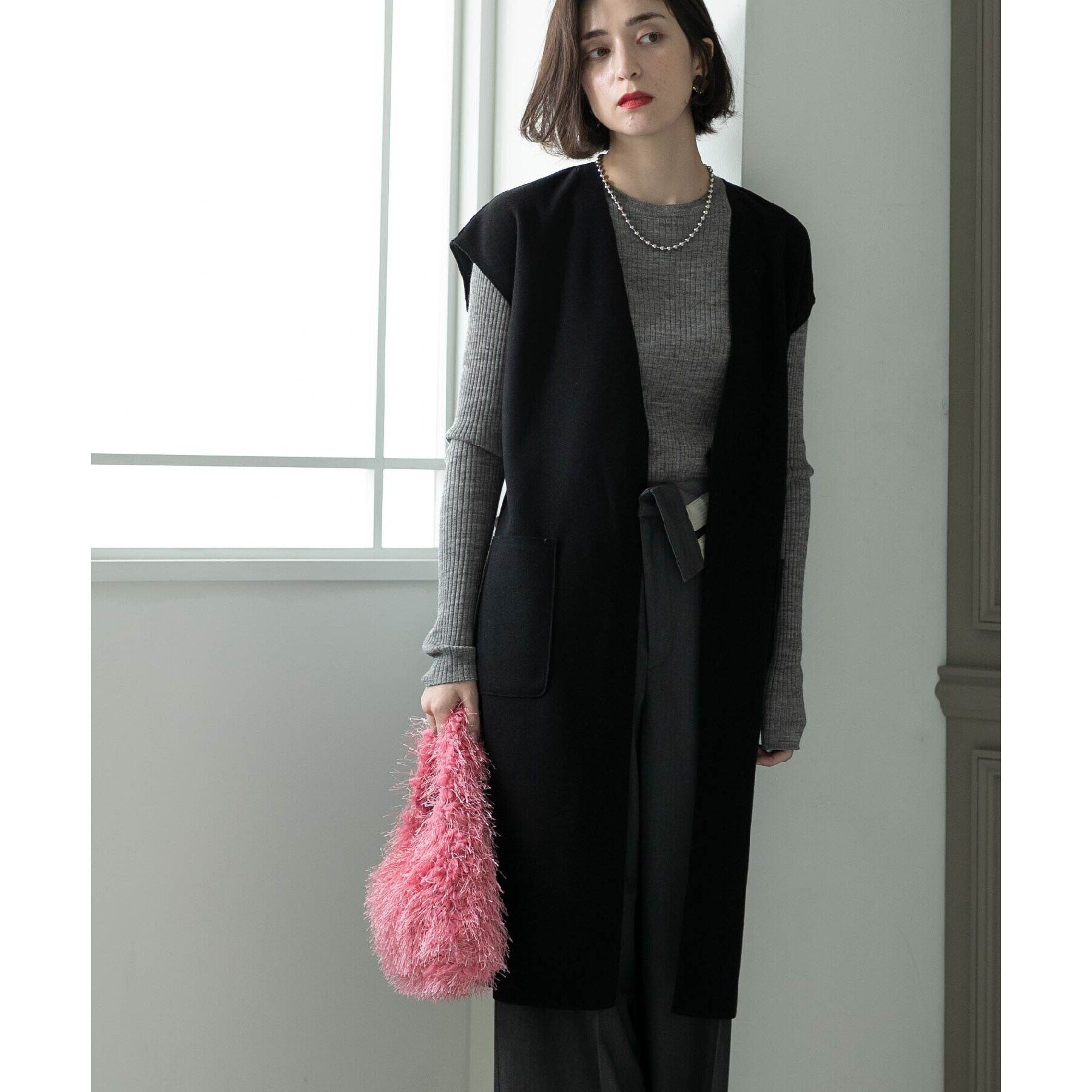 OPAQUE.CLIP「ウールライクロングジレ【洗濯機洗い可】」|ベスト・ジレ|