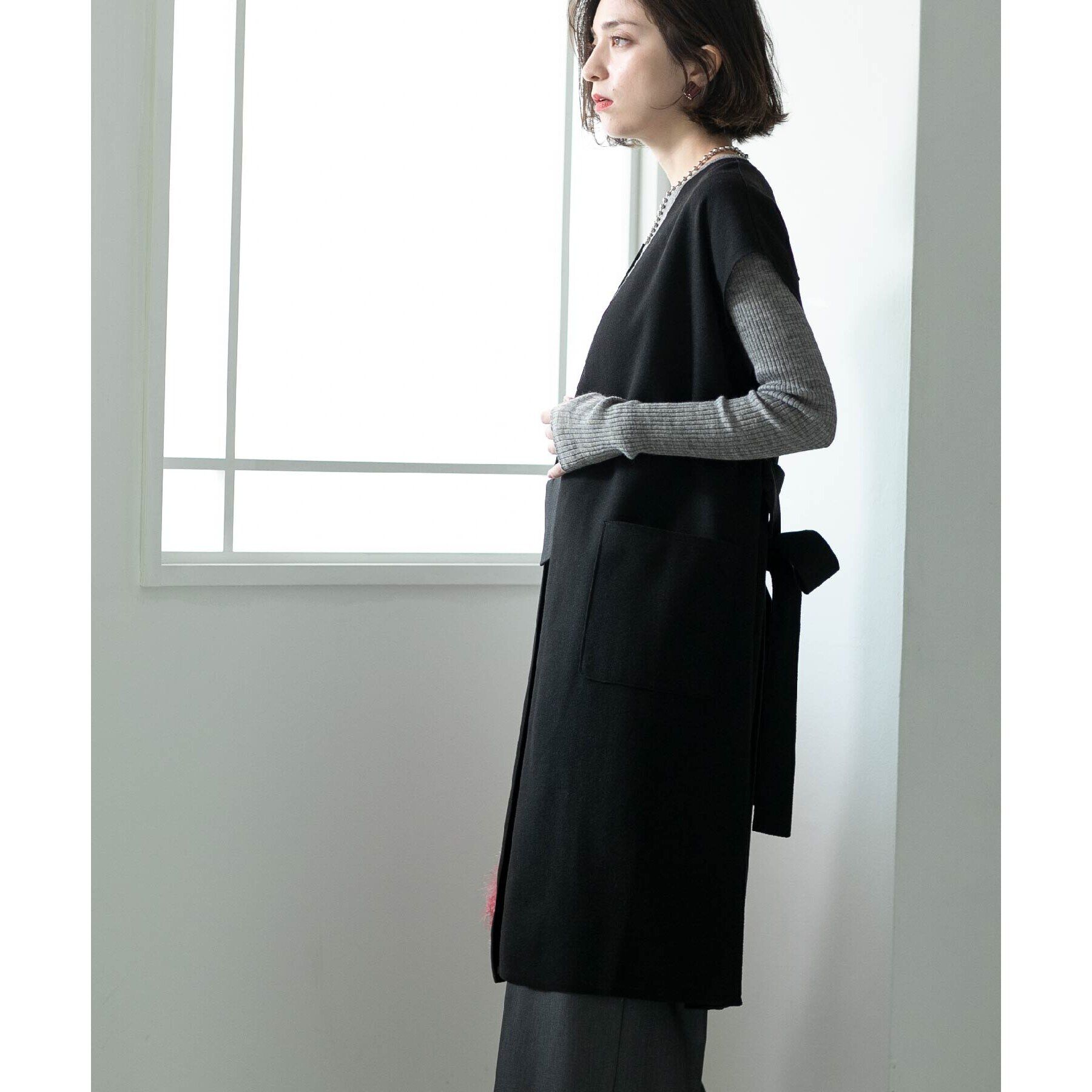 OPAQUE.CLIP「ウールライクロングジレ【洗濯機洗い可】」|ベスト・ジレ|