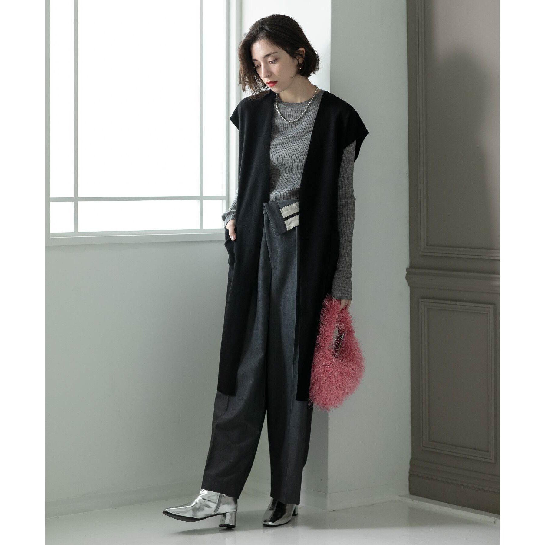 OPAQUE.CLIP「ウールライクロングジレ【洗濯機洗い可】」|ベスト・ジレ|