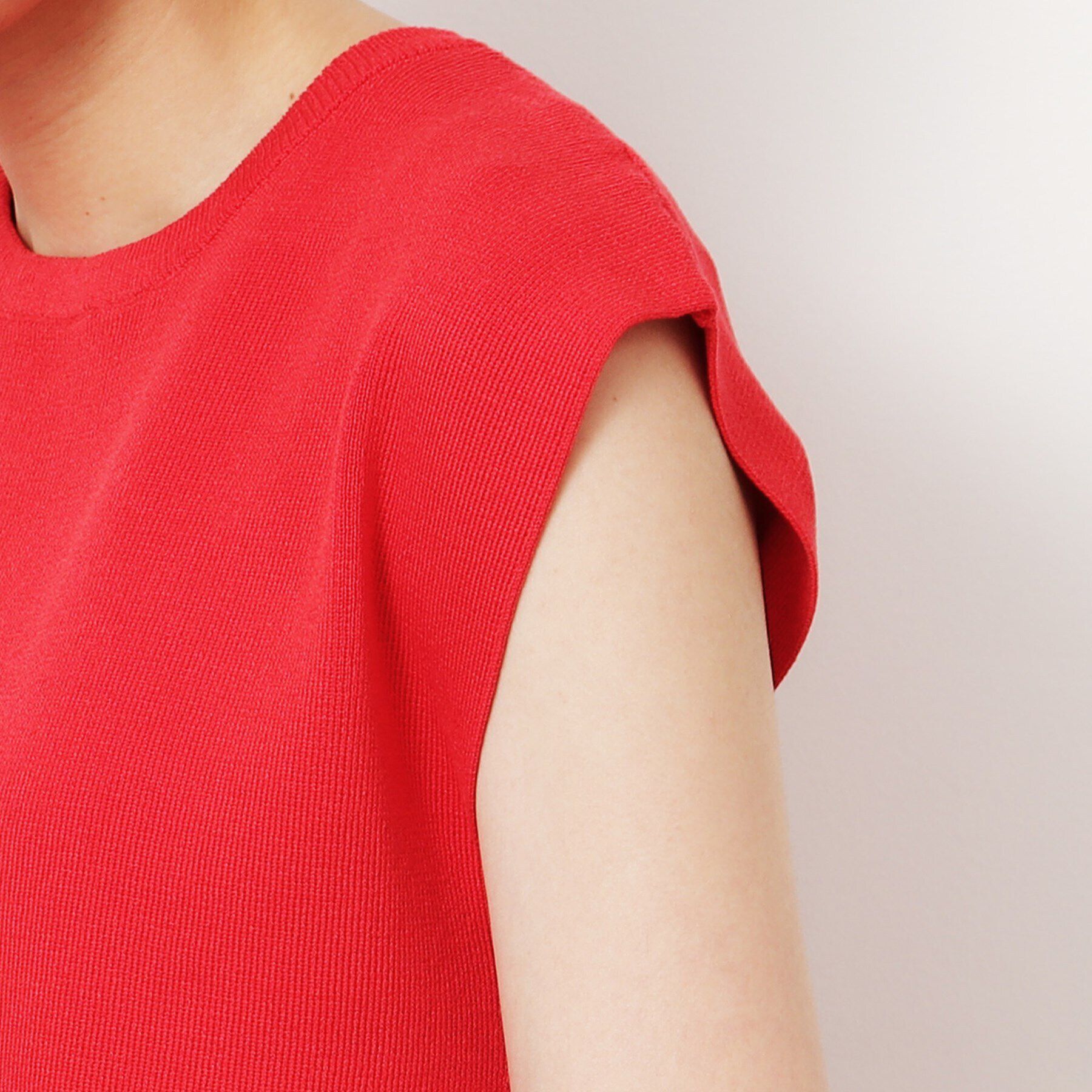 OPAQUE.CLIP「クルーネックフレンチスリーブニット【洗濯機洗い可】」|ニット・セーター|