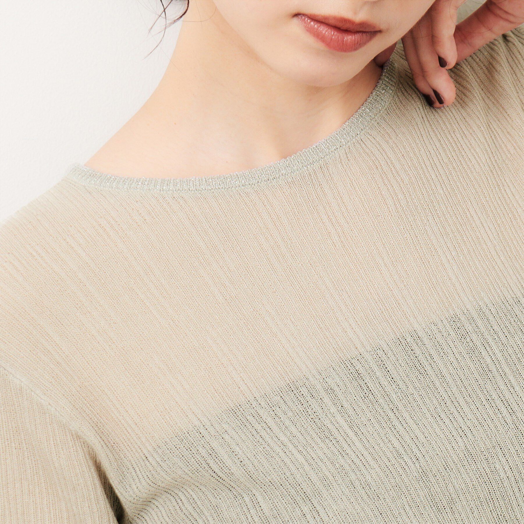 OPAQUE.CLIP「ラメ使いシアーニットプルオーバー【洗濯機洗い可/抗ピル】」|ニット・セーター|