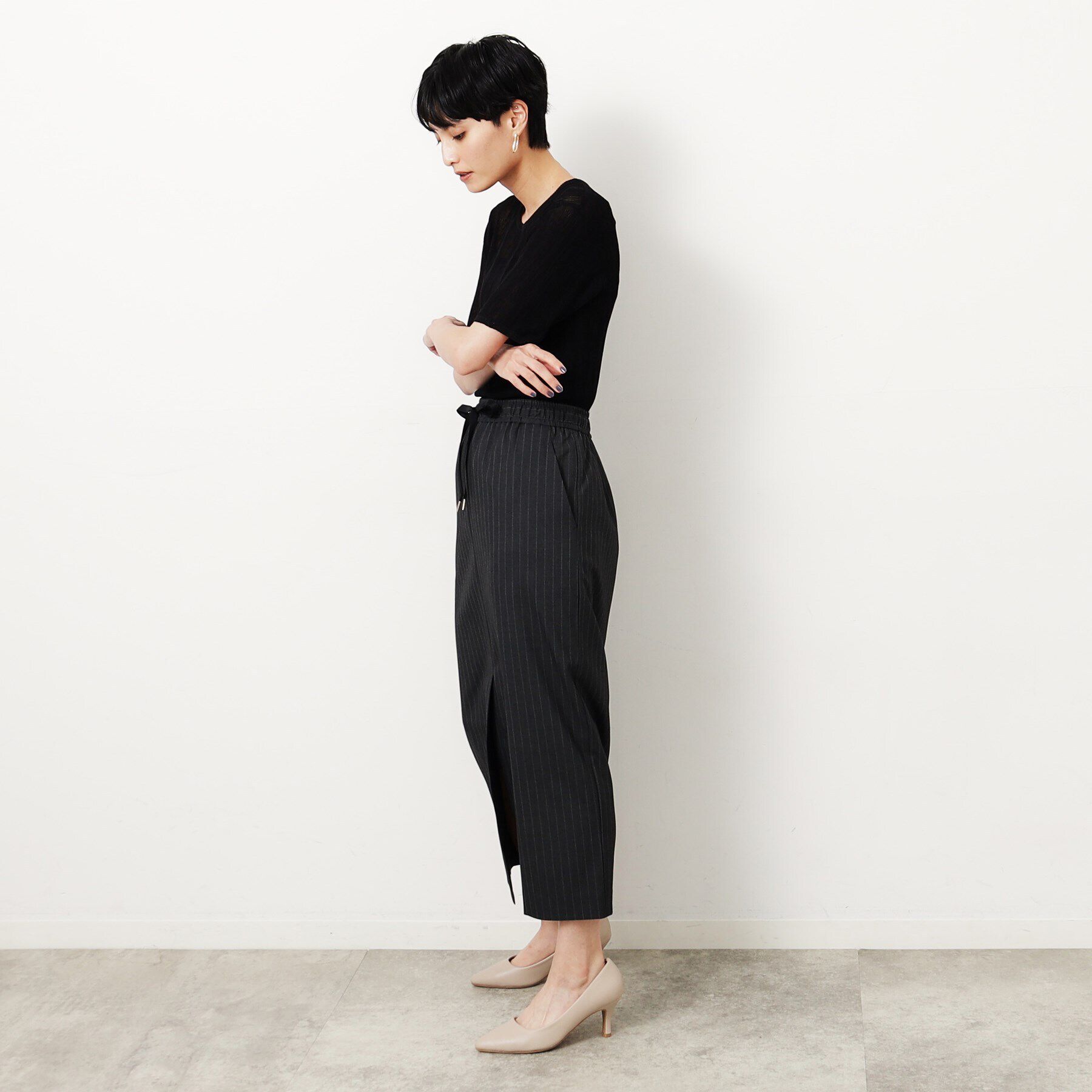 OPAQUE.CLIP「ラメ使いシアーニットプルオーバー【洗濯機洗い可/抗ピル】」|ニット・セーター|