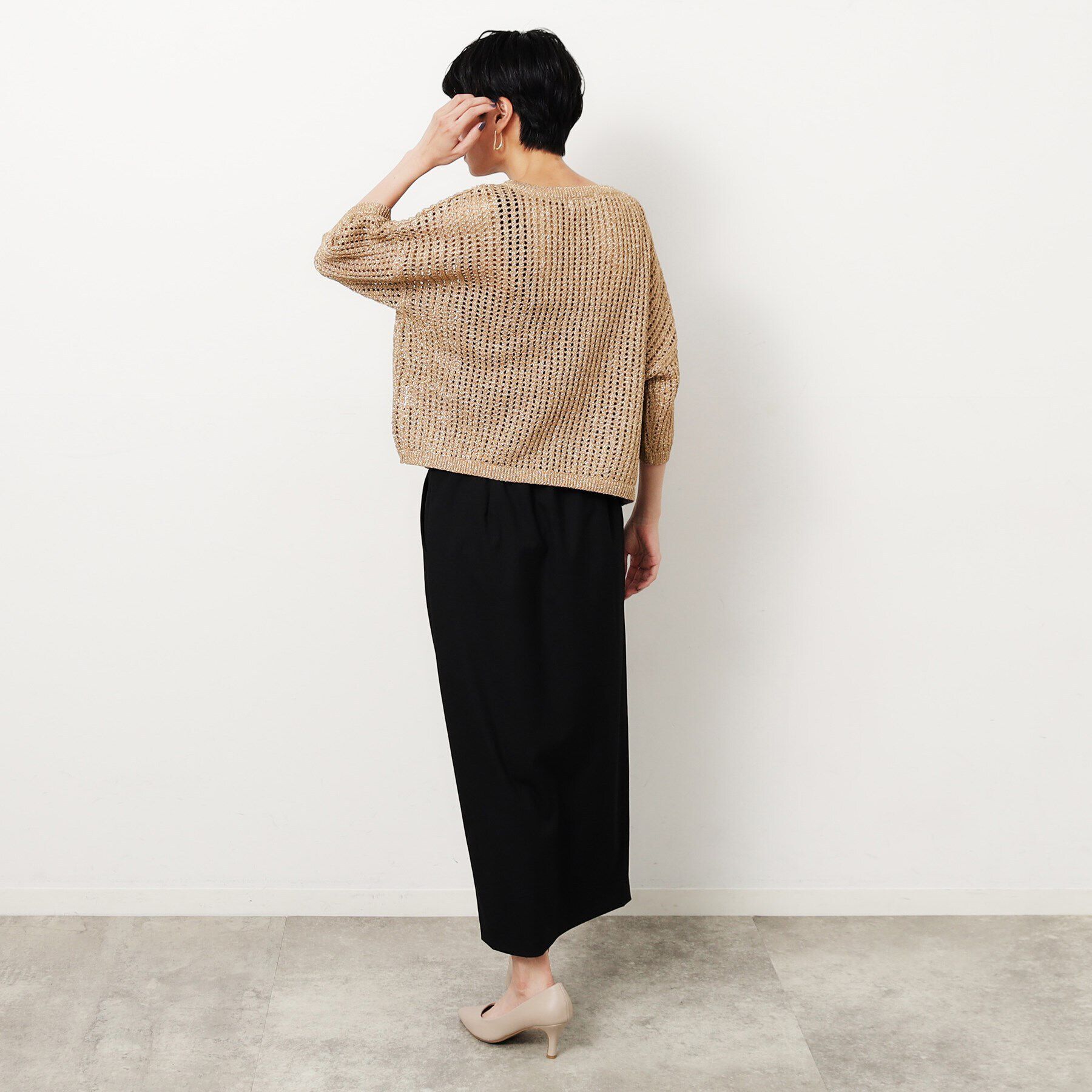 OPAQUE.CLIP「ラメメッシュニット【洗濯機洗い可】」|ニット・セーター|