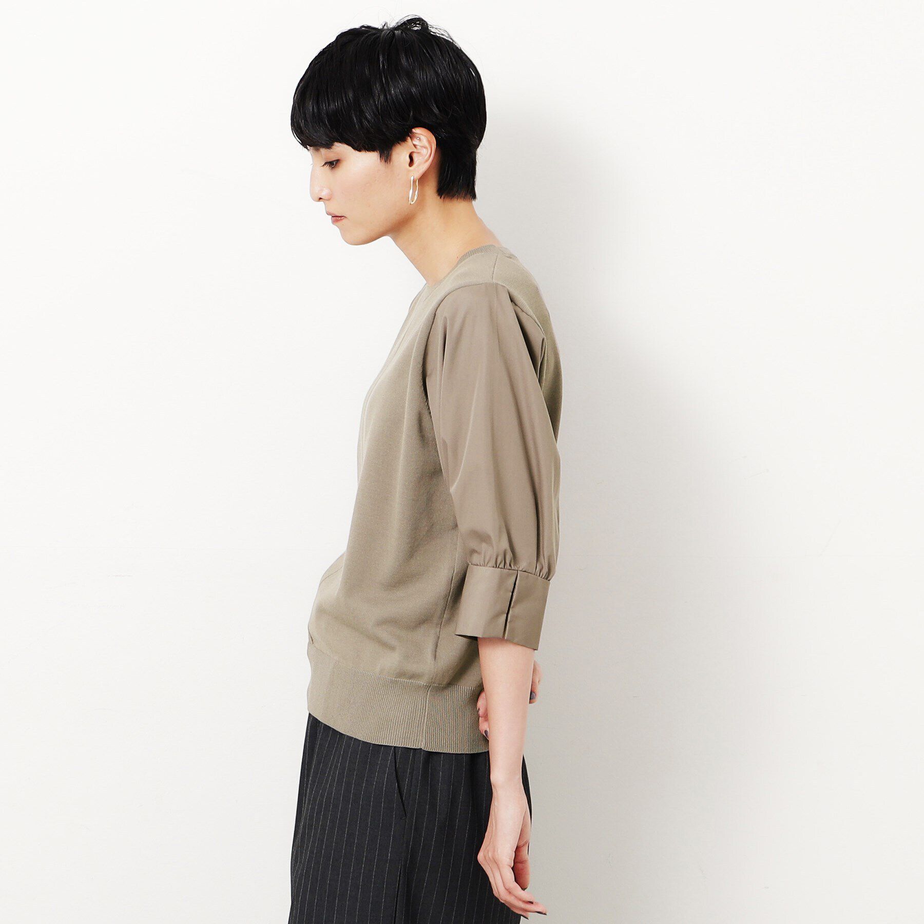 OPAQUE.CLIP「フハクスリーブドッキングニット【洗濯機洗い可/抗ピル】」|ニット・セーター|