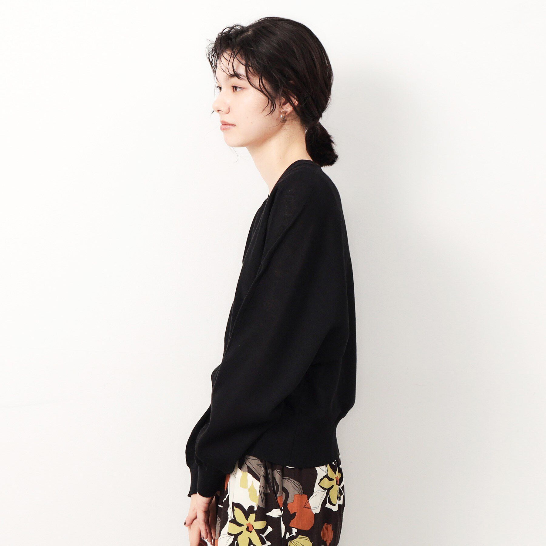 OPAQUE.CLIP「UV VネックZIPドルマンニットカーディガン【洗濯機洗い可/抗ピル】」|カーディガン|