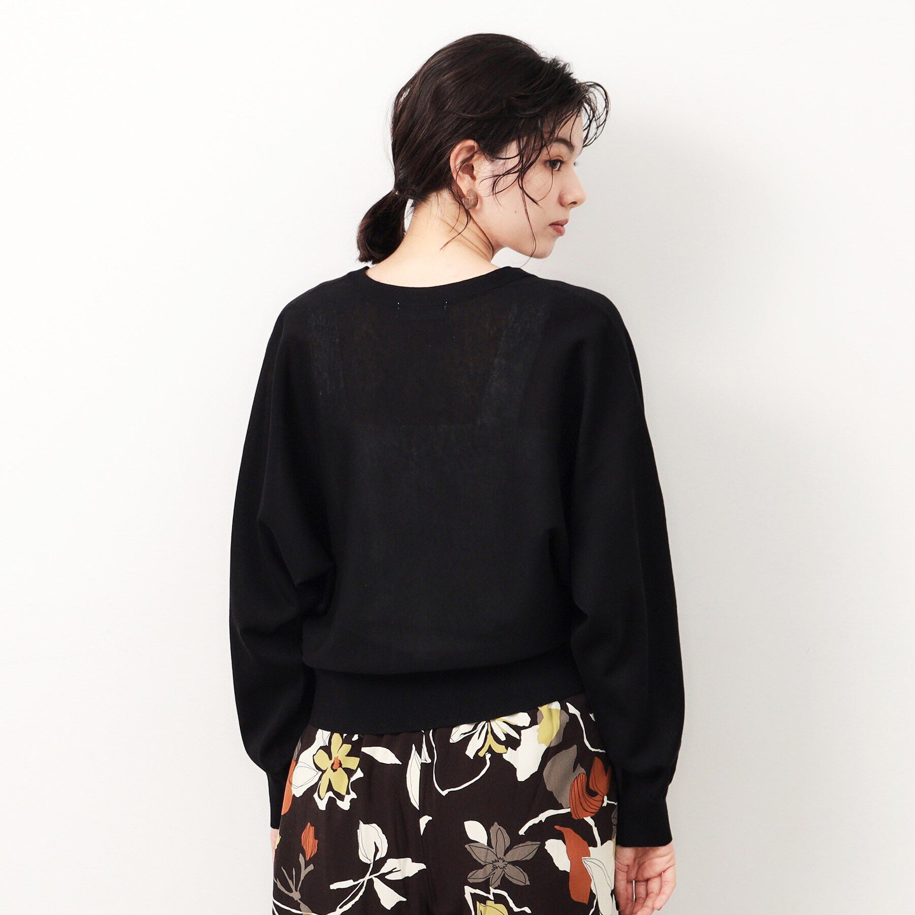 OPAQUE.CLIP「UV VネックZIPドルマンニットカーディガン【洗濯機洗い可/抗ピル】」|カーディガン|