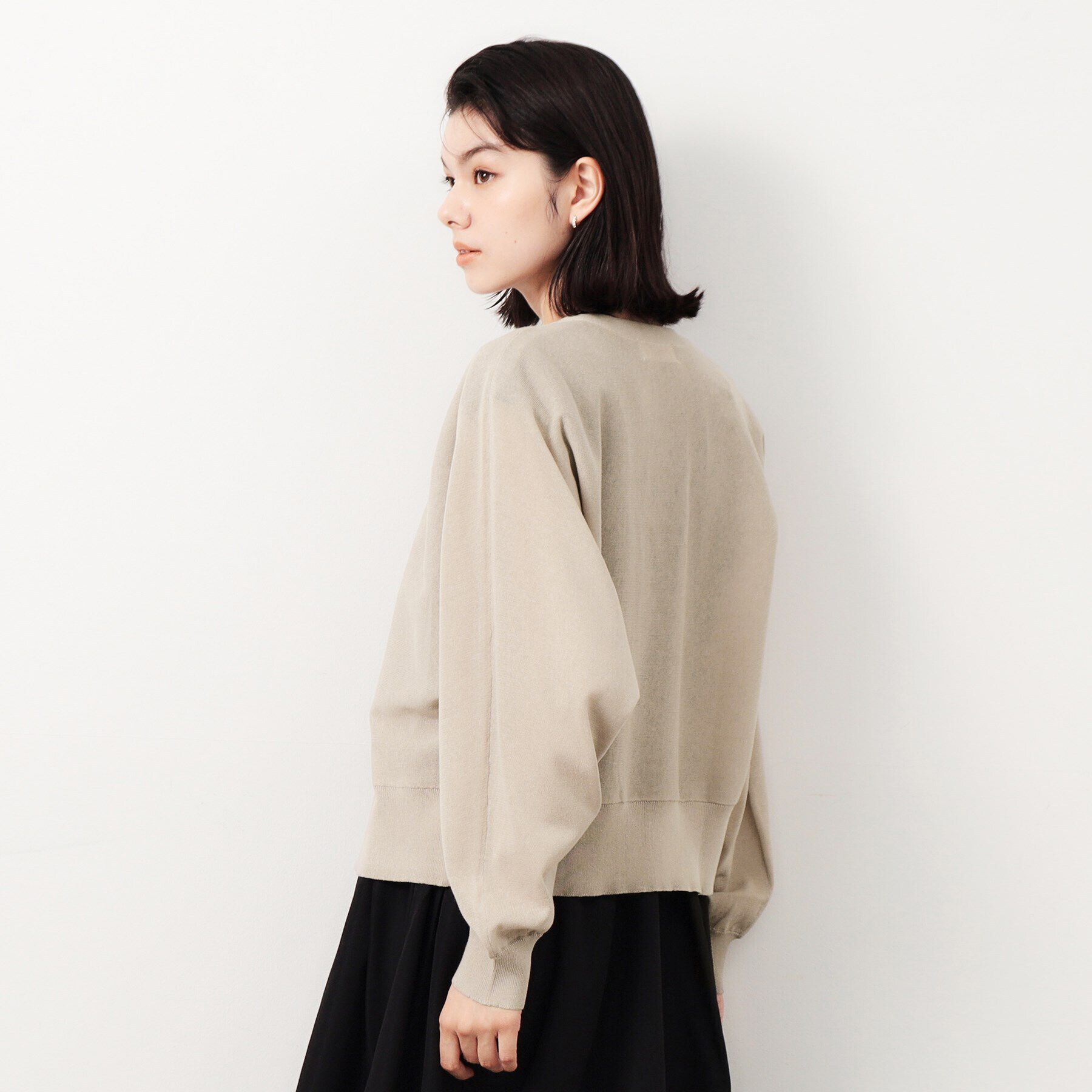 OPAQUE.CLIP「UV VネックZIPドルマンニットカーディガン【洗濯機洗い可/抗ピル】」|カーディガン|