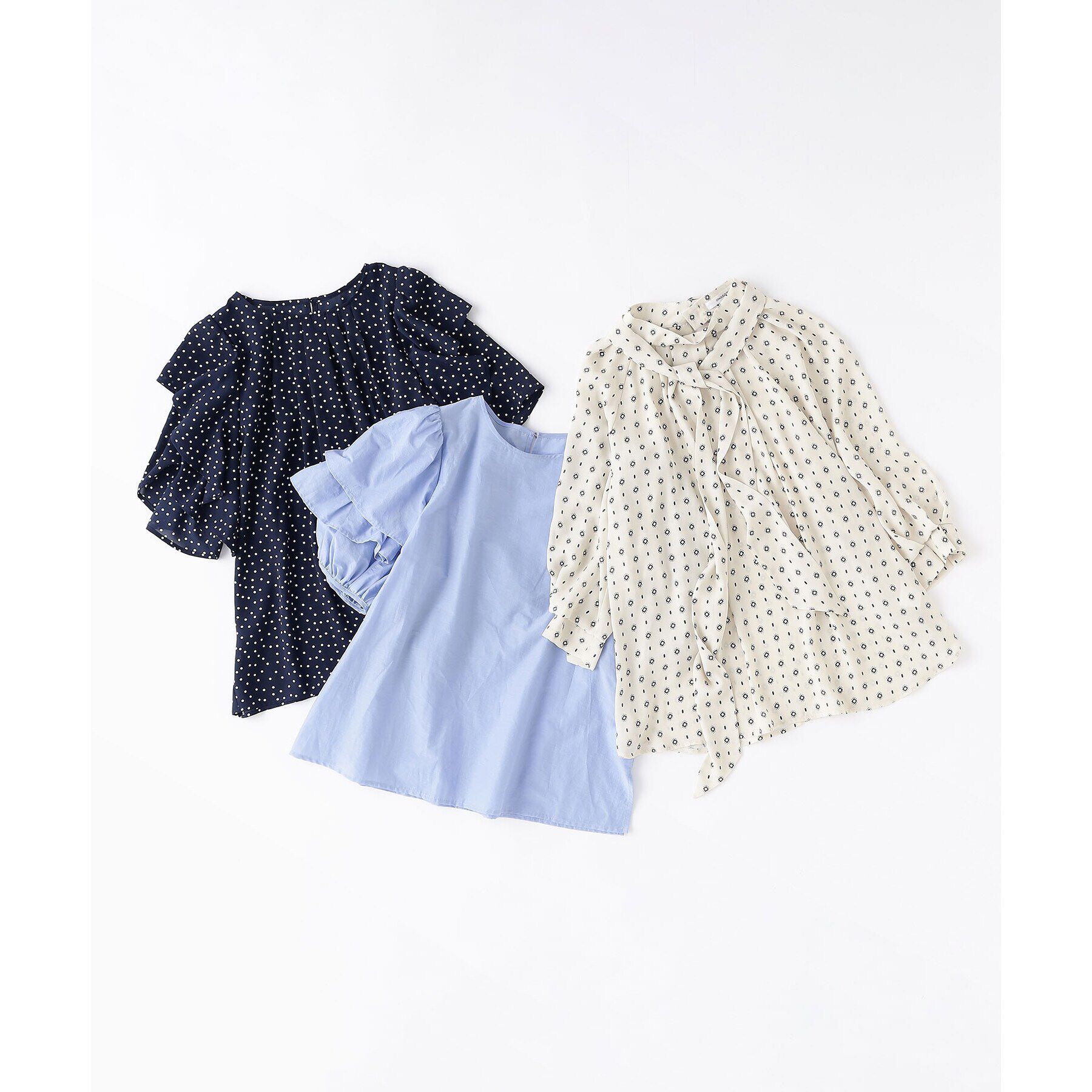 OPAQUE.CLIP「《美人百花掲載》フリル重ねスリーブブラウス【洗濯機洗い可】」|シャツ・ブラウス|