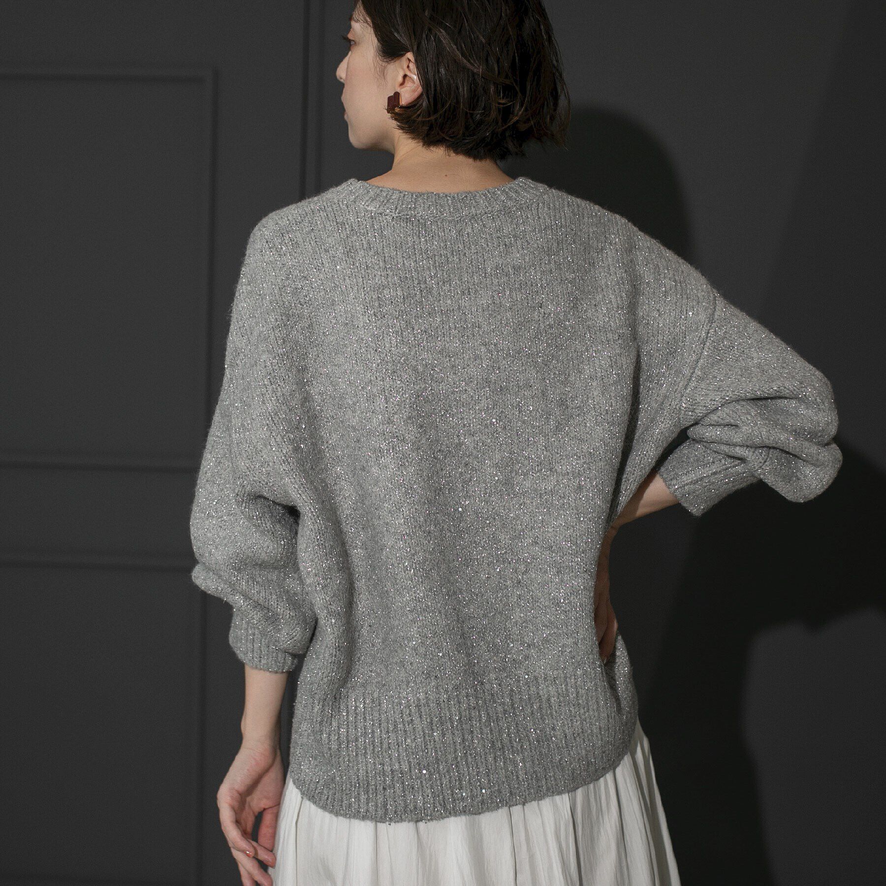 OPAQUE.CLIP「スパンコールラメ ミドルゲージニット」|ニット・セーター|