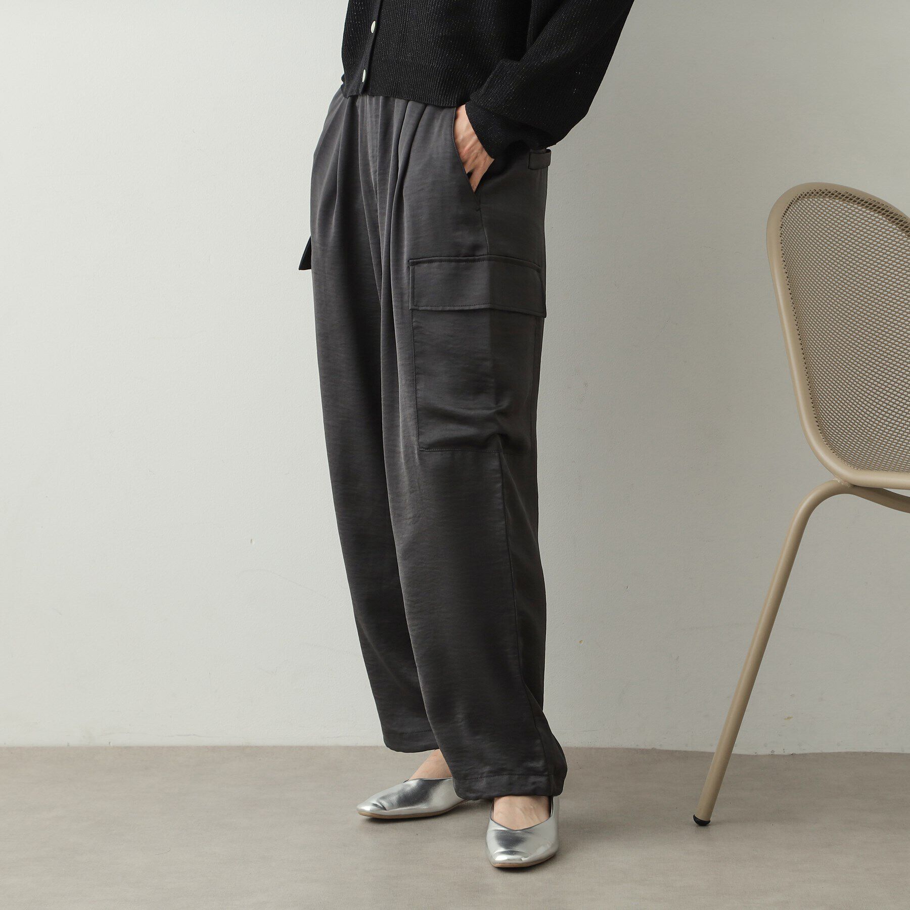 OPAQUE.CLIP「サテンイージーカーゴパンツ【洗濯機洗い可】」|その他|