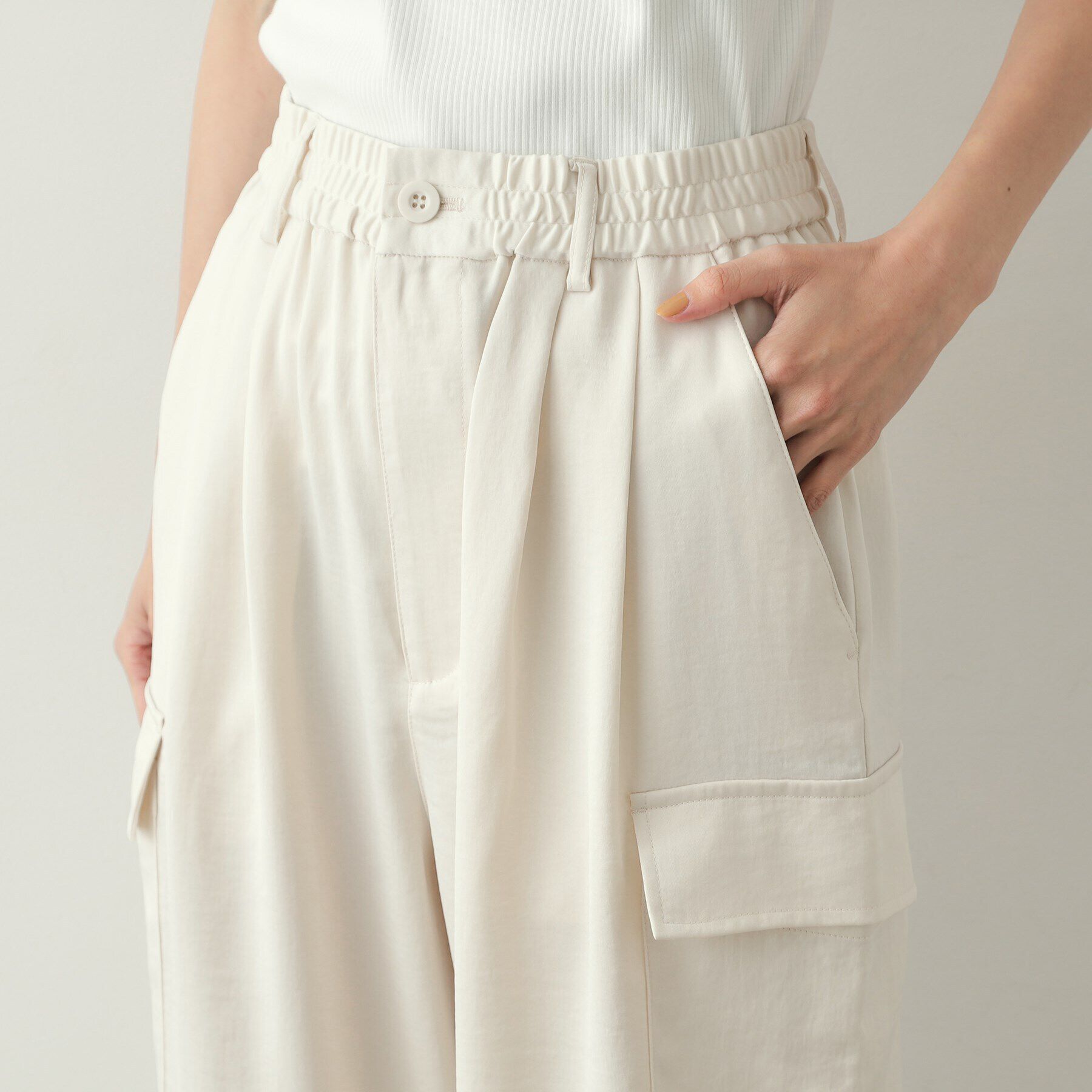 OPAQUE.CLIP「サテンイージーカーゴパンツ【洗濯機洗い可】」|その他|