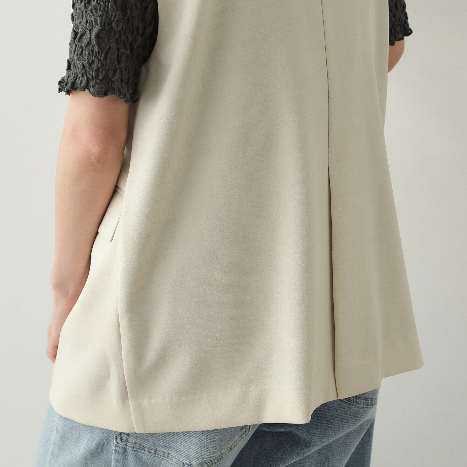 OPAQUE.CLIP「《美人百花掲載》テーラードダブルジレ【洗濯機洗い可】」|ベスト・ジレ|