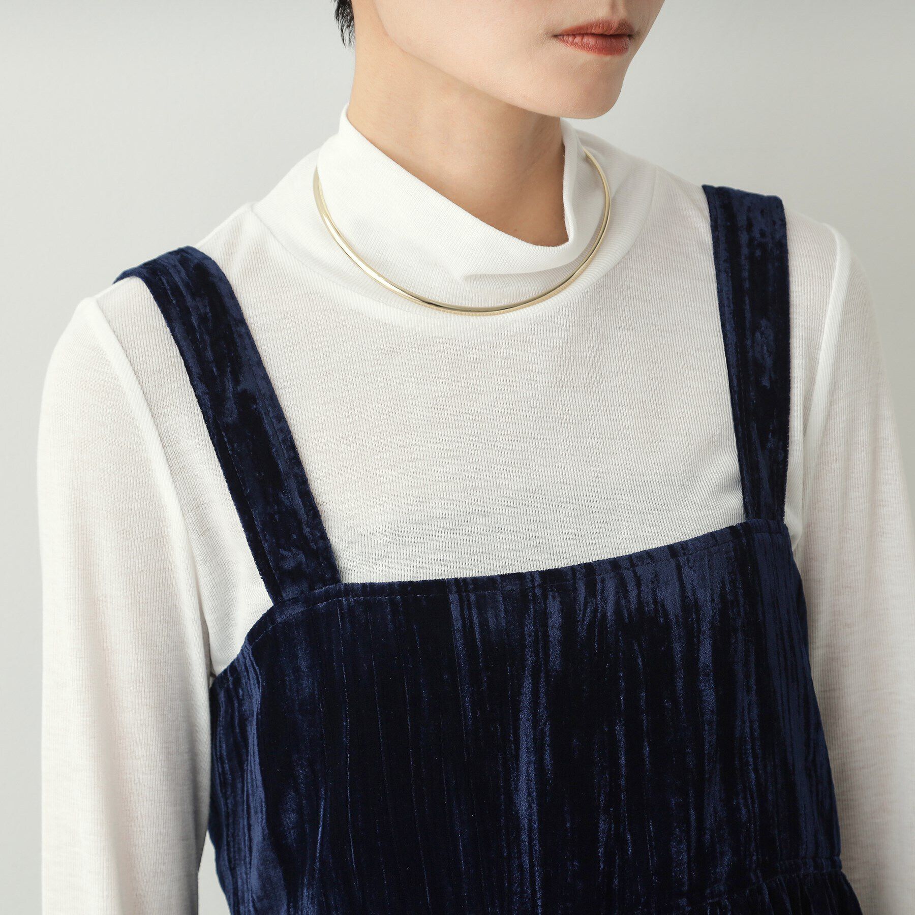 OPAQUE.CLIP「《美人百花掲載》クラッシュベロアキャミブラウス【洗濯機洗い可】」|シャツ・ブラウス|