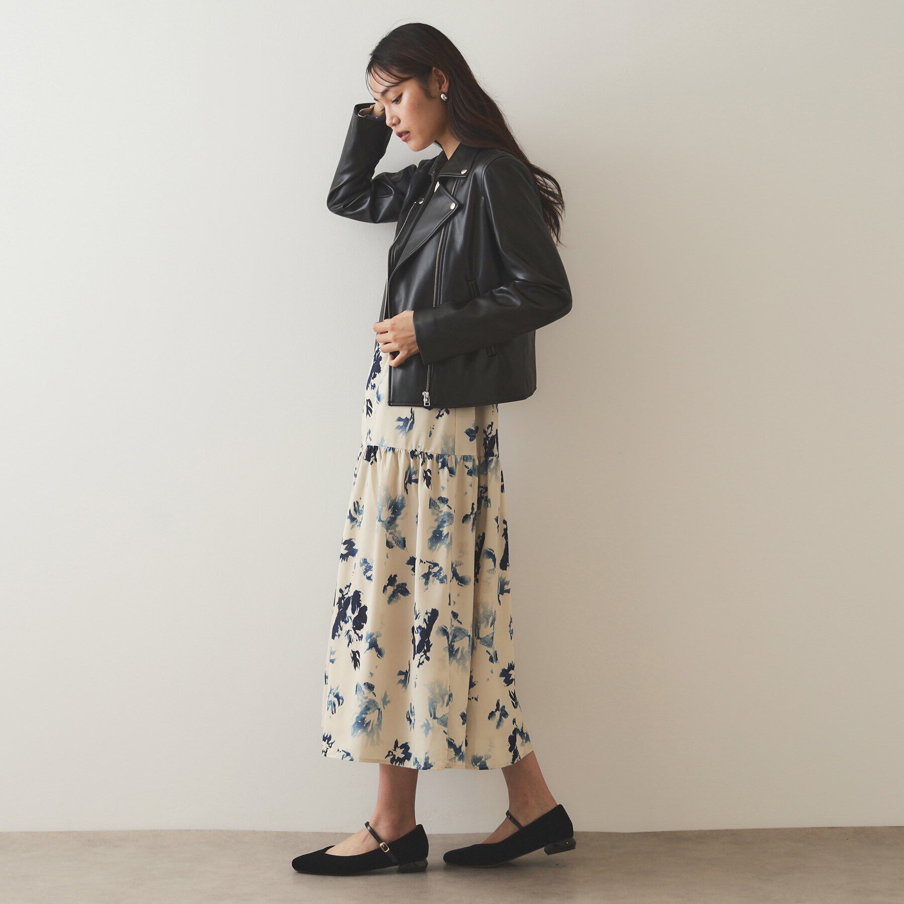 OPAQUE.CLIP「シンセティックレザーライダースジャケット【洗える】」|ライダースジャケット|