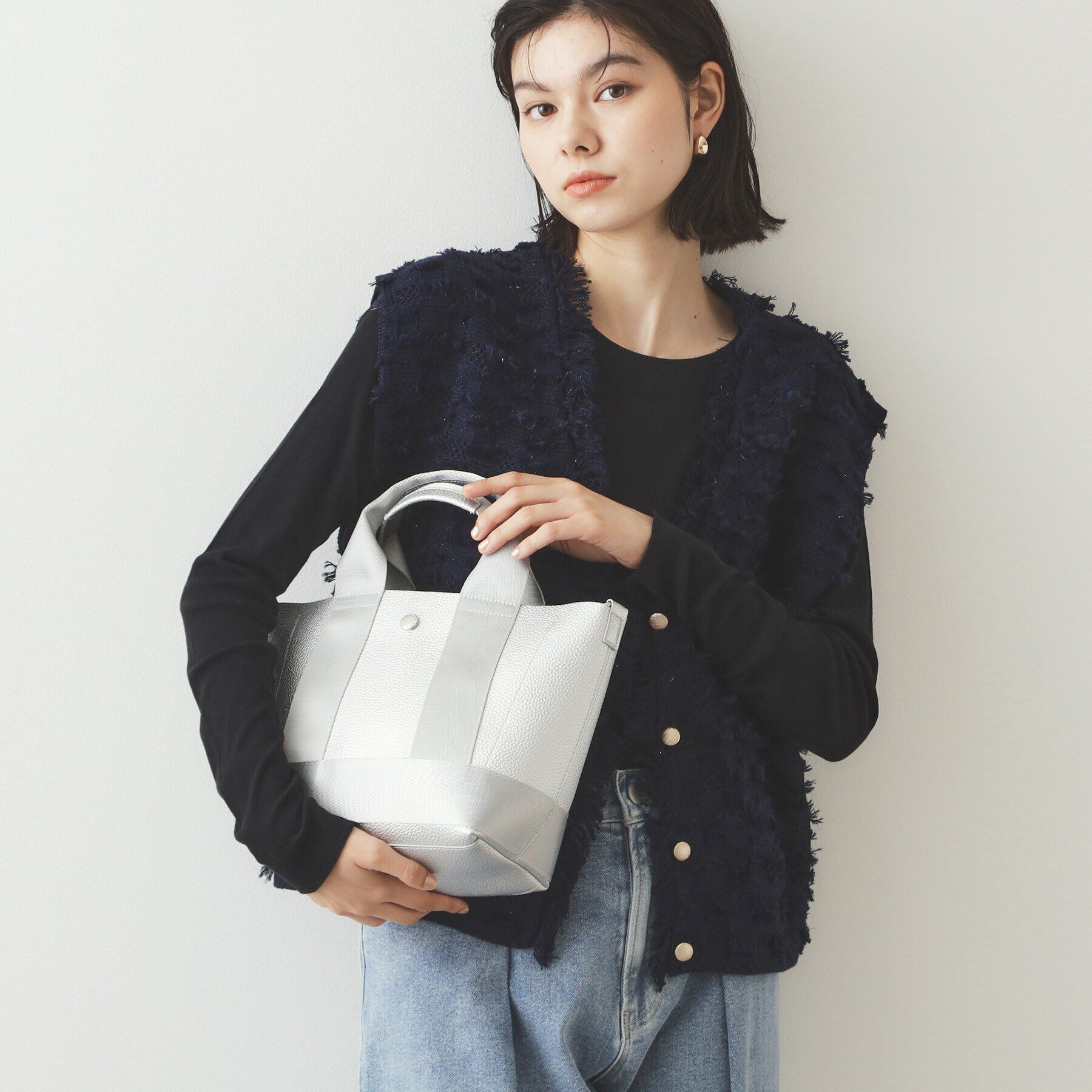 OPAQUE.CLIP「【2WAY】シュリンク合皮コンビミドルショルダーバッグ」|ショルダー・メッセンジャー|