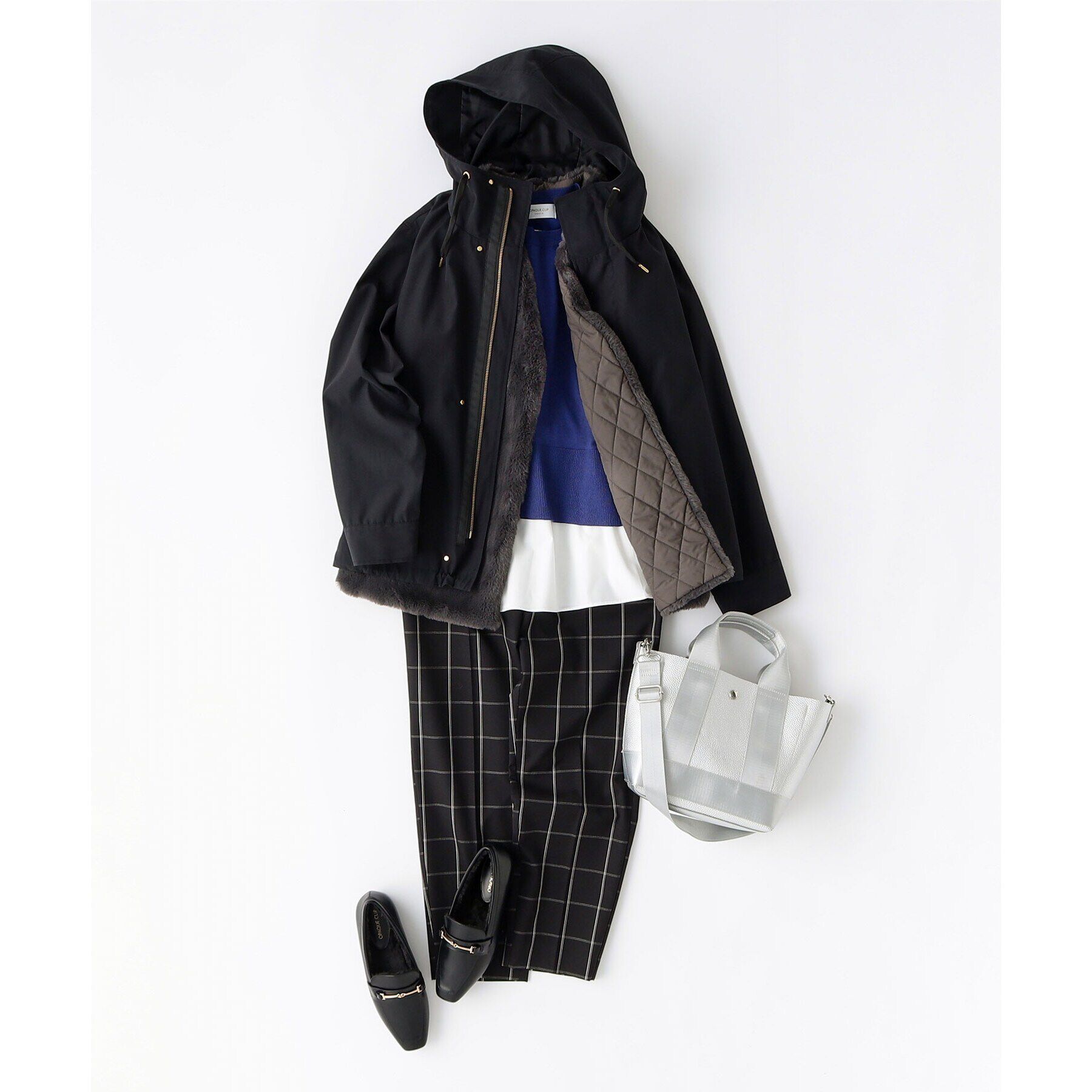 OPAQUE.CLIP「【2WAY】シュリンク合皮コンビミドルショルダーバッグ」|ショルダー・メッセンジャー|