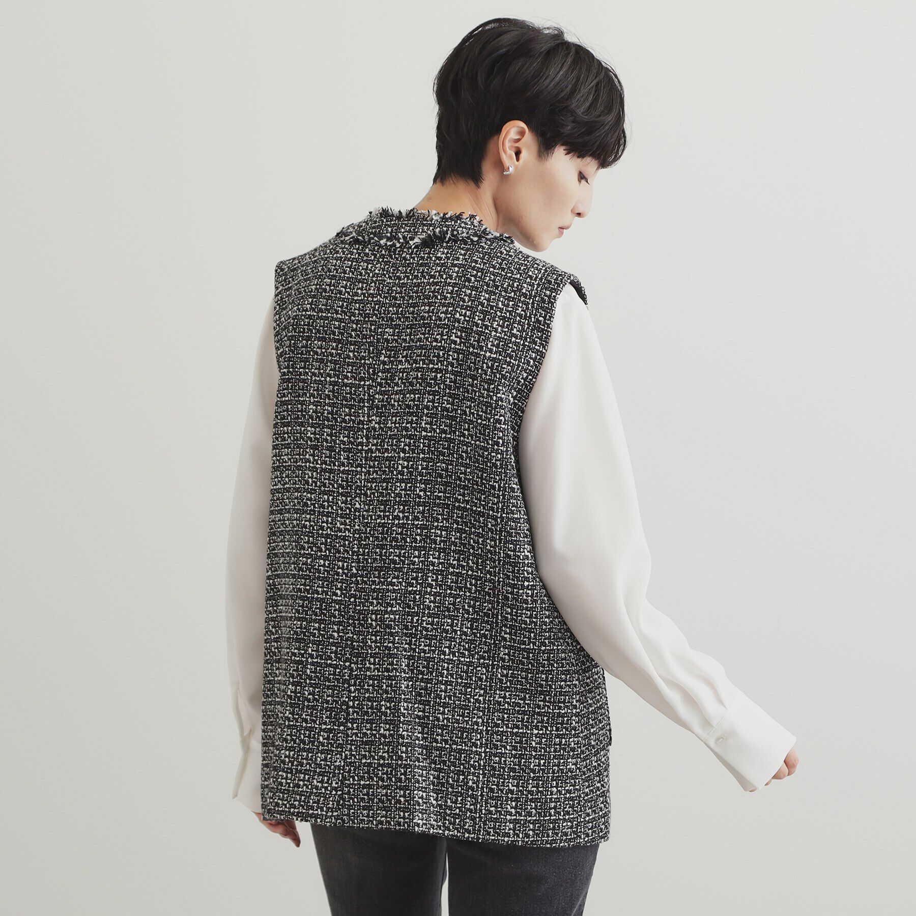 OPAQUE.CLIP「ツイードジレ【洗濯機洗い可】」|ベスト・ジレ|