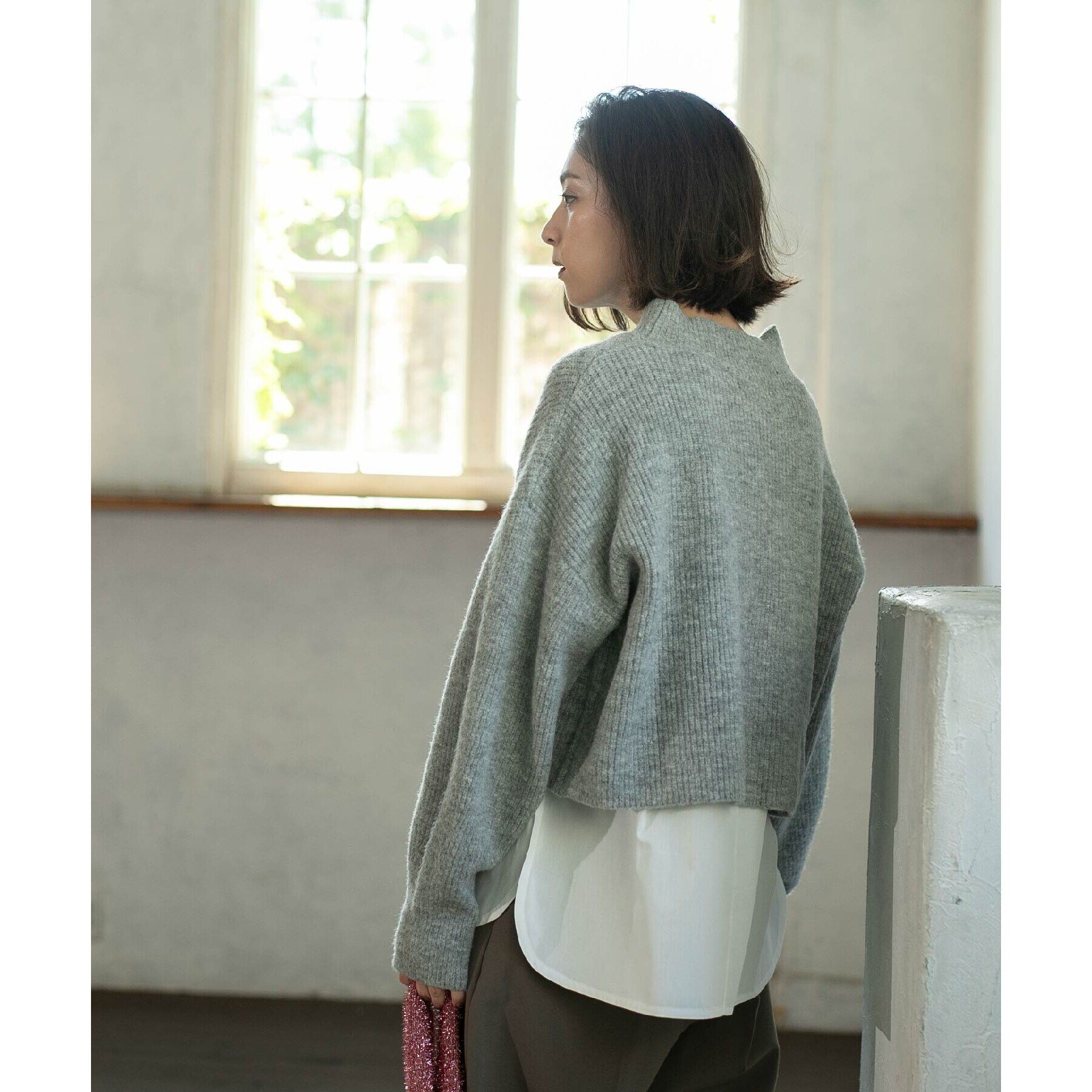 OPAQUE.CLIP「《ツインセット》ミドルゲージショートニット&times;ドッキングタンク【洗濯機洗い可】」|ニット・セーター|