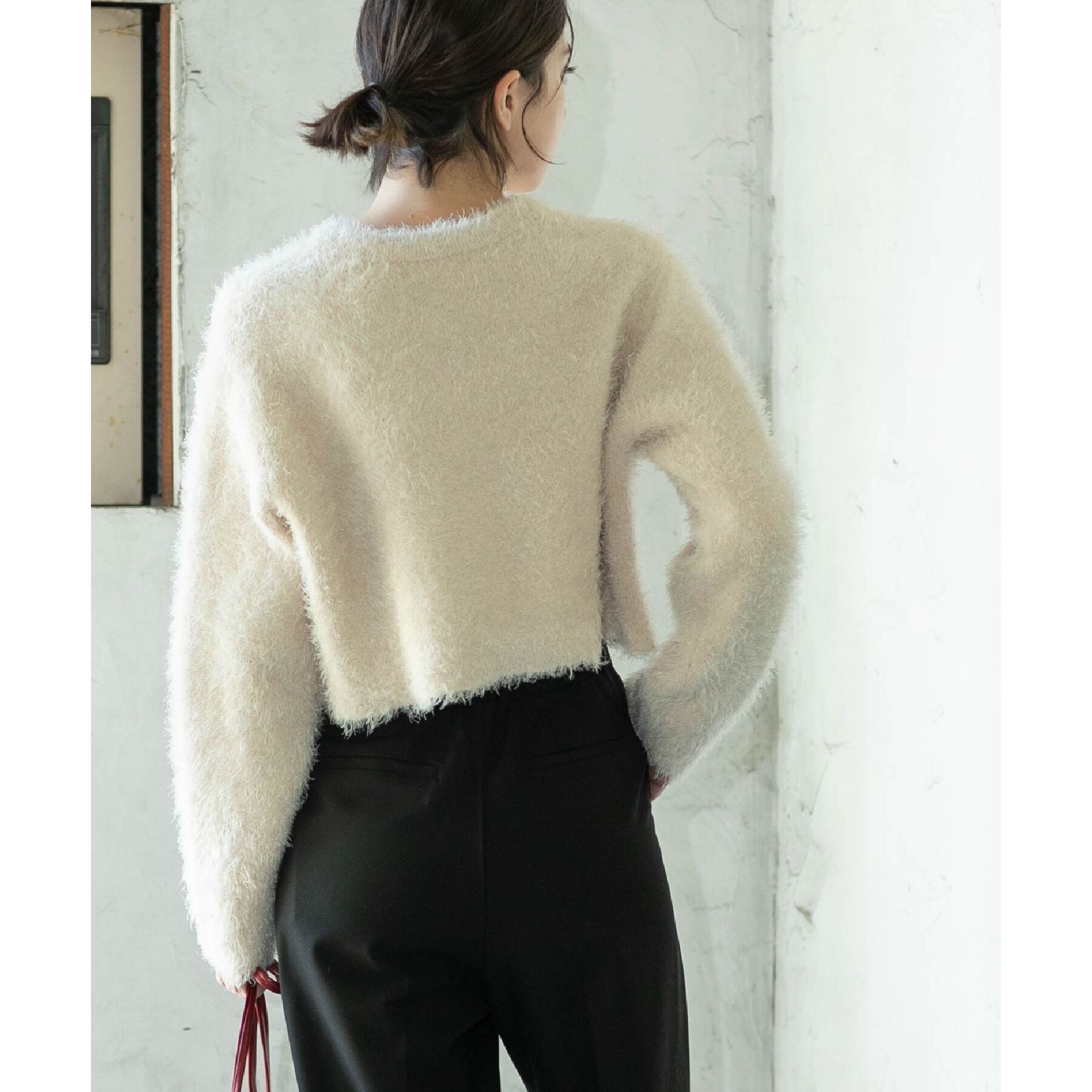 OPAQUE.CLIP「《6color》シャギーニットショートカーディガン【洗濯機洗い可】」|カーディガン|