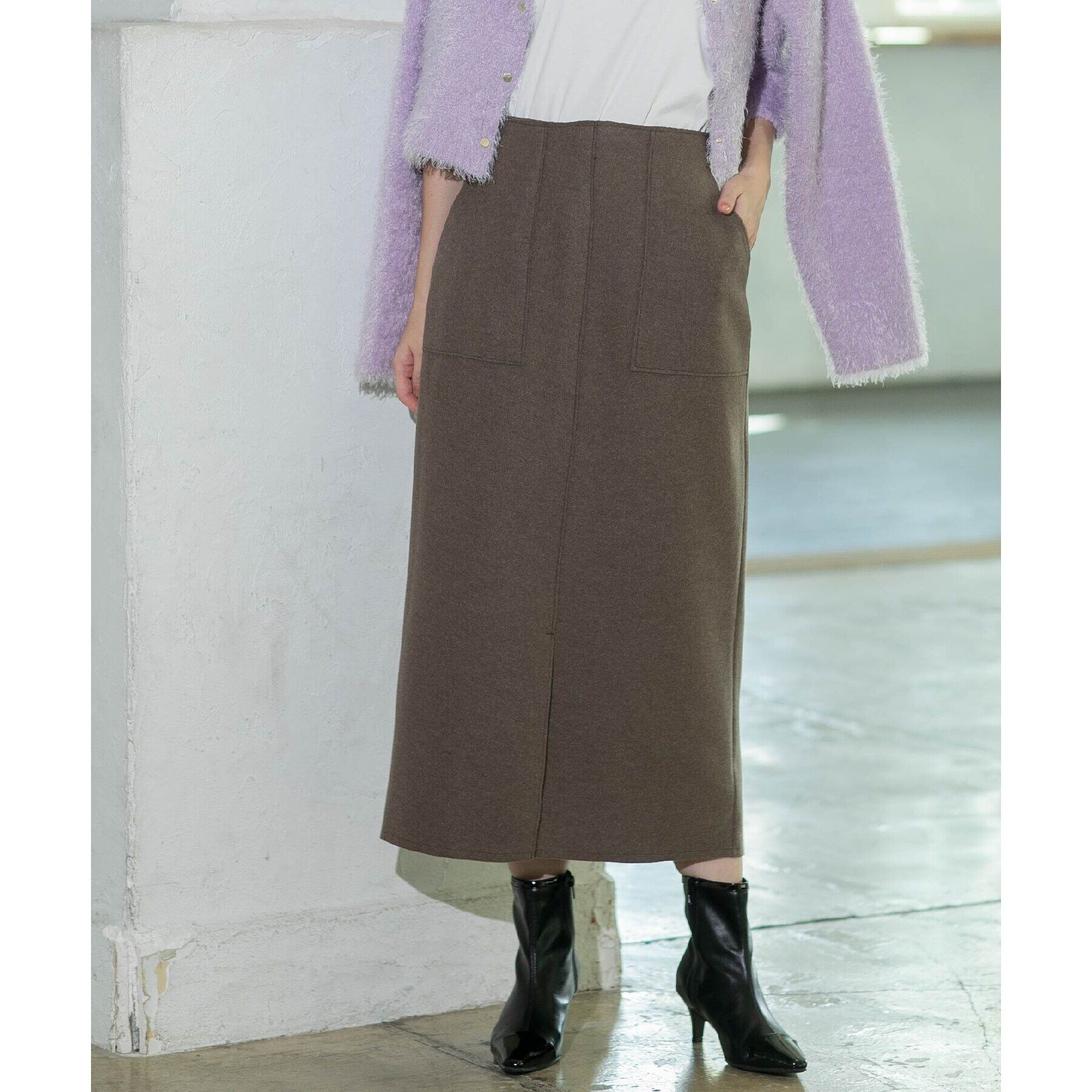 OPAQUE.CLIP「《S-LLsize/7color》ウールライクストレッチタイトスカート【洗濯機洗い可】」|スカート|