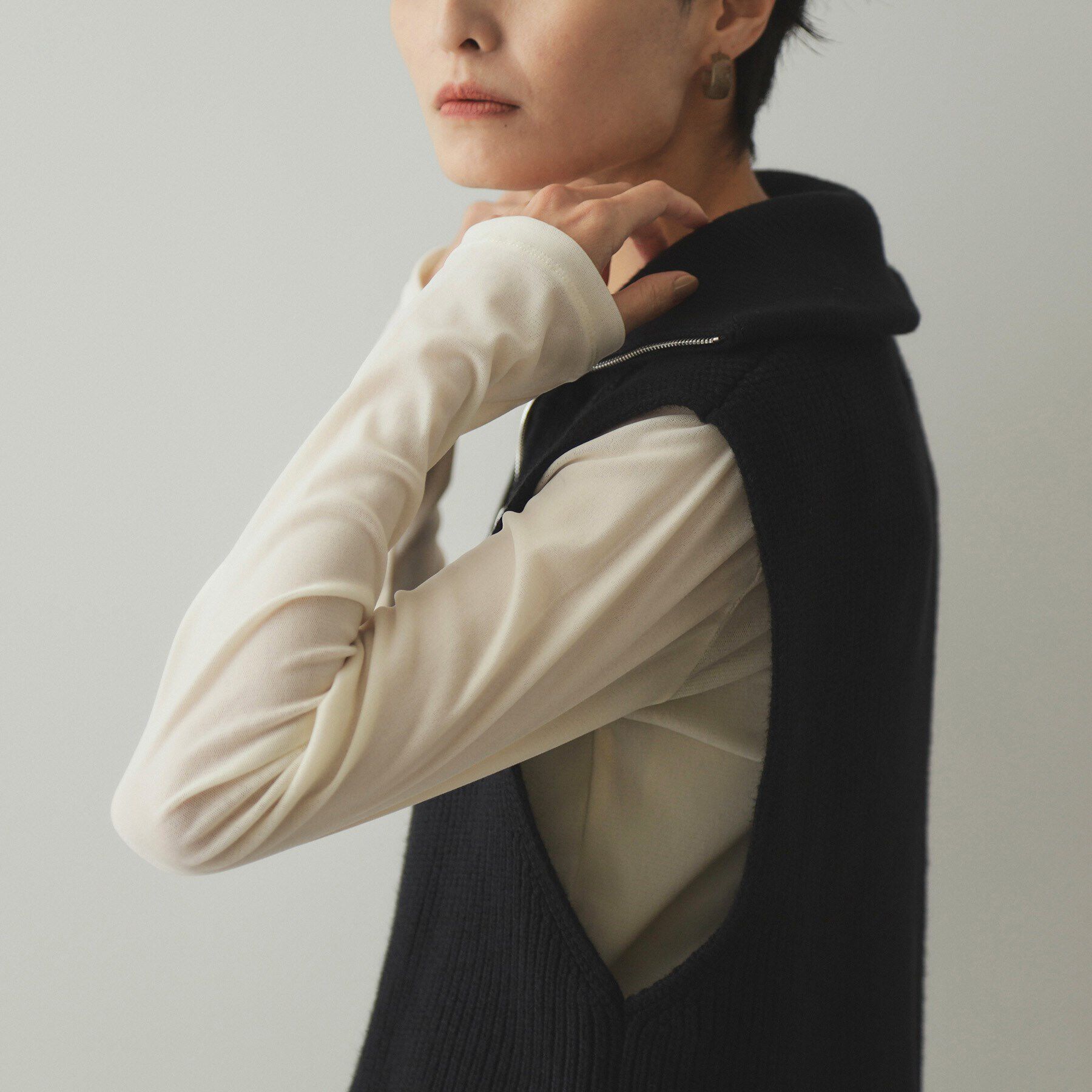 OPAQUE.CLIP「《CLASSY掲載》シアーベロアトップス【洗濯機洗い可】」|Tシャツ・カットソー|