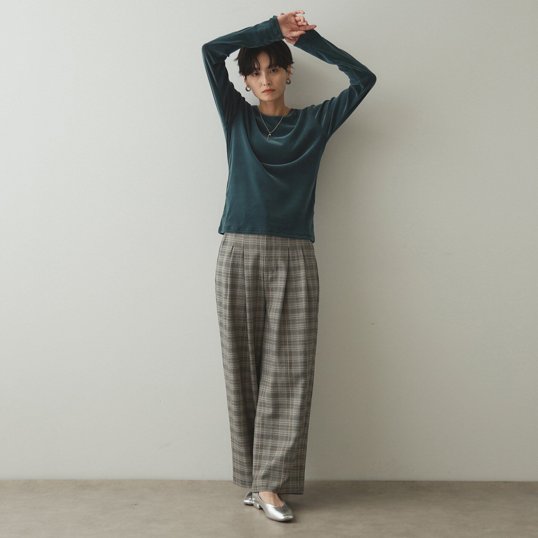 OPAQUE.CLIP「《CLASSY掲載》シアーベロアトップス【洗濯機洗い可】」|Tシャツ・カットソー|