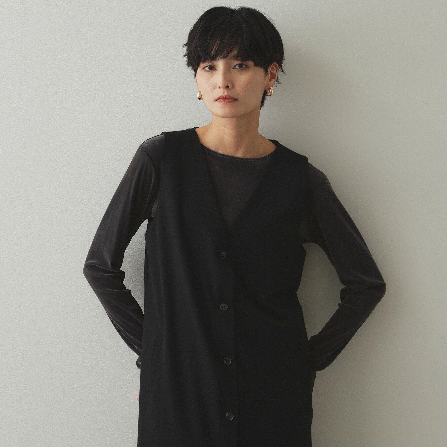 OPAQUE.CLIP「《CLASSY掲載》シアーベロアトップス【洗濯機洗い可】」|Tシャツ・カットソー|