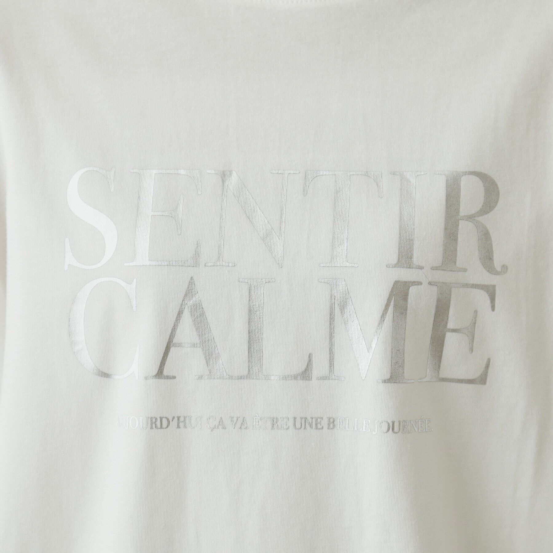 OPAQUE.CLIP「箔ロゴプリント ロングTシャツ【洗濯機洗い可】」|Tシャツ・カットソー|