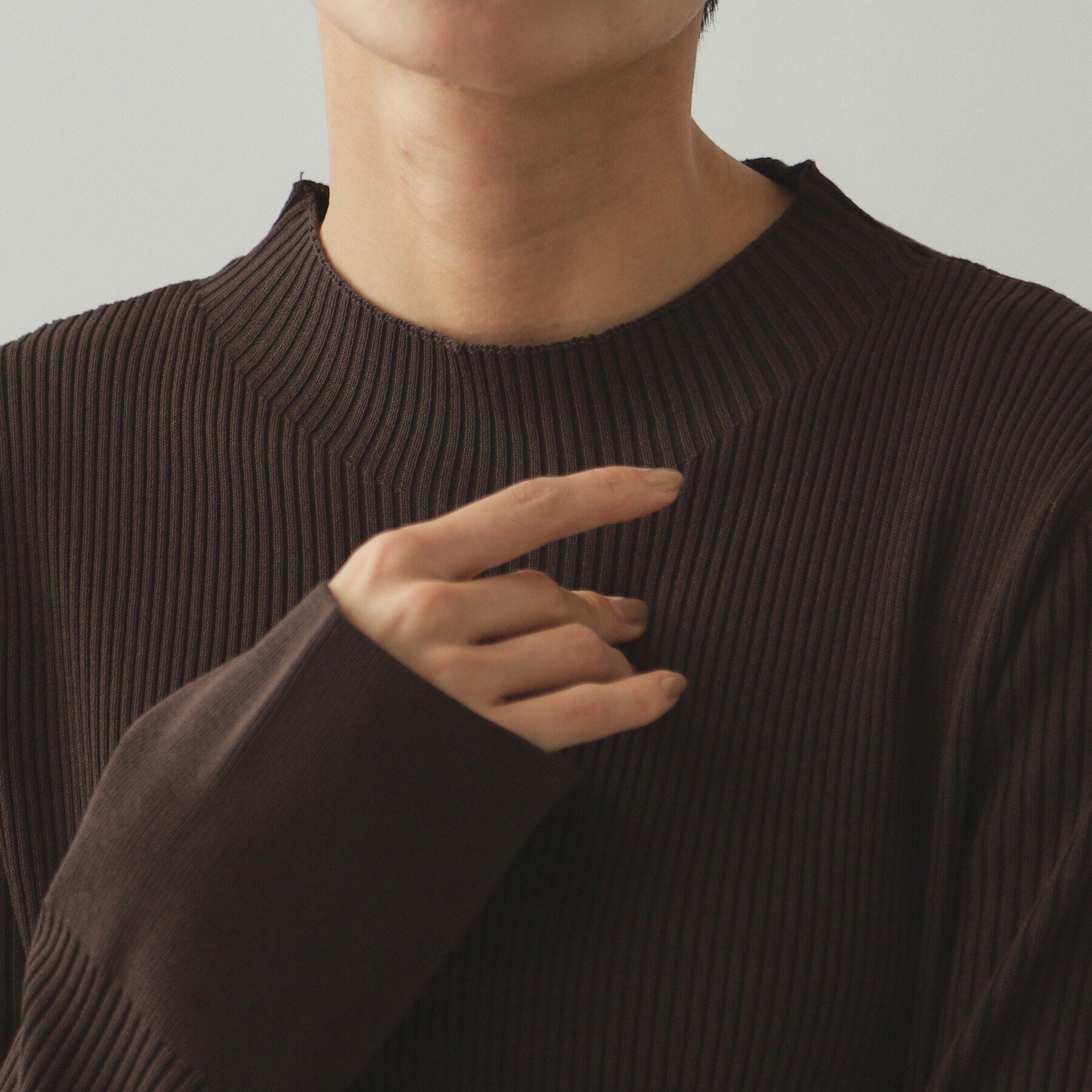 OPAQUE.CLIP「ニット&times;ジャカードドッキングワンピース【洗濯機洗い可】」|ワンピース|