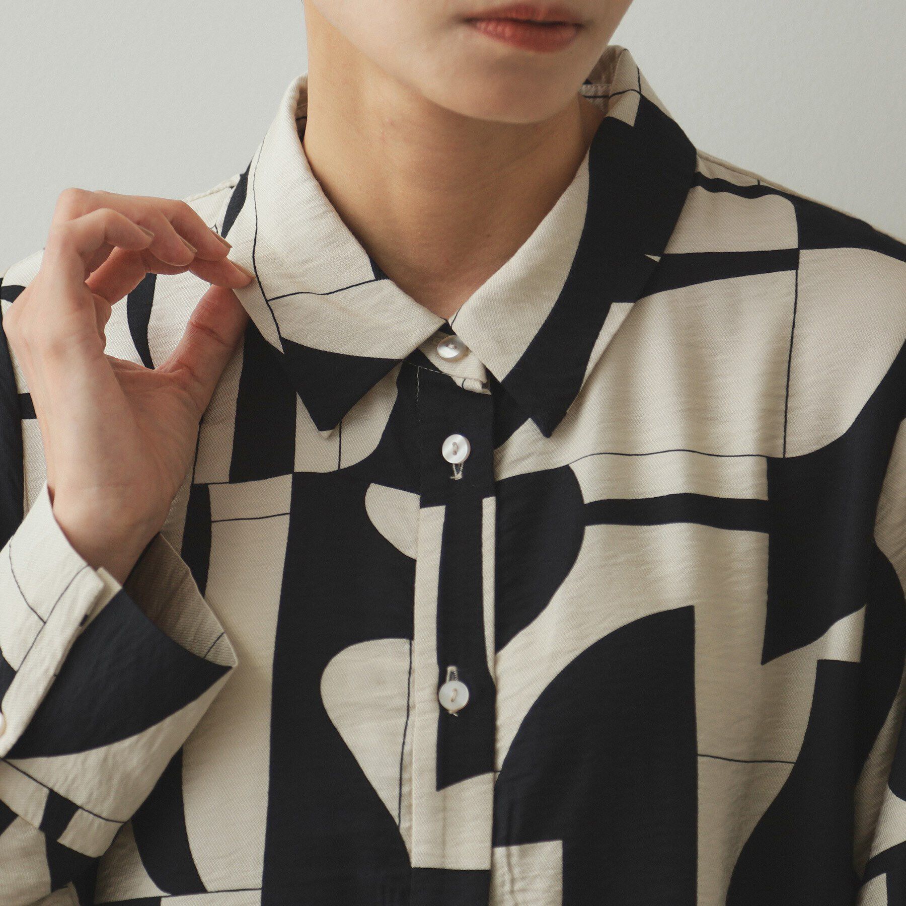 OPAQUE.CLIP「ジオメトリック/レオパードプリントワンピース」|ワンピース|