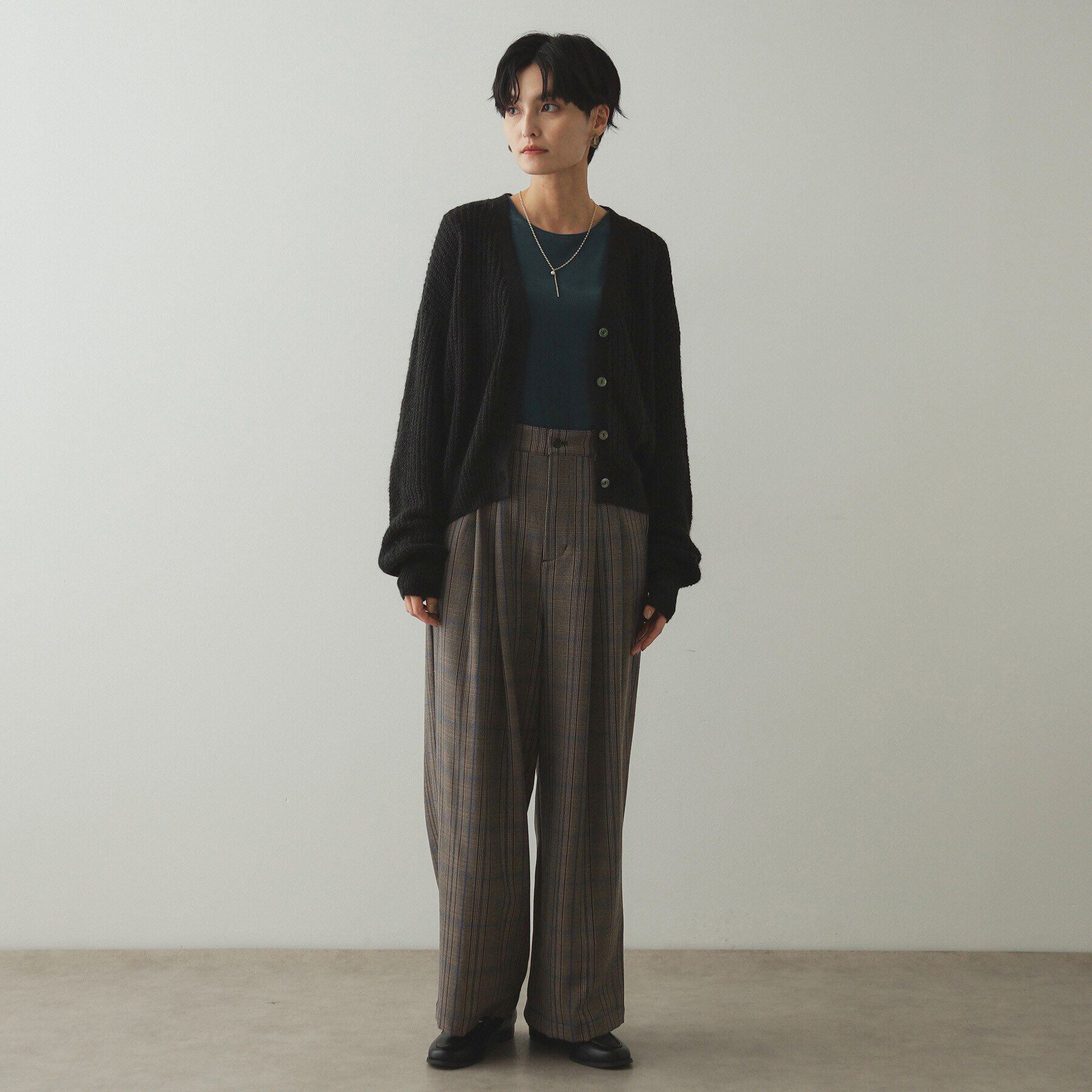 OPAQUE.CLIP「ストレッチチェックワイドパンツ【洗濯機洗い可】」|その他|