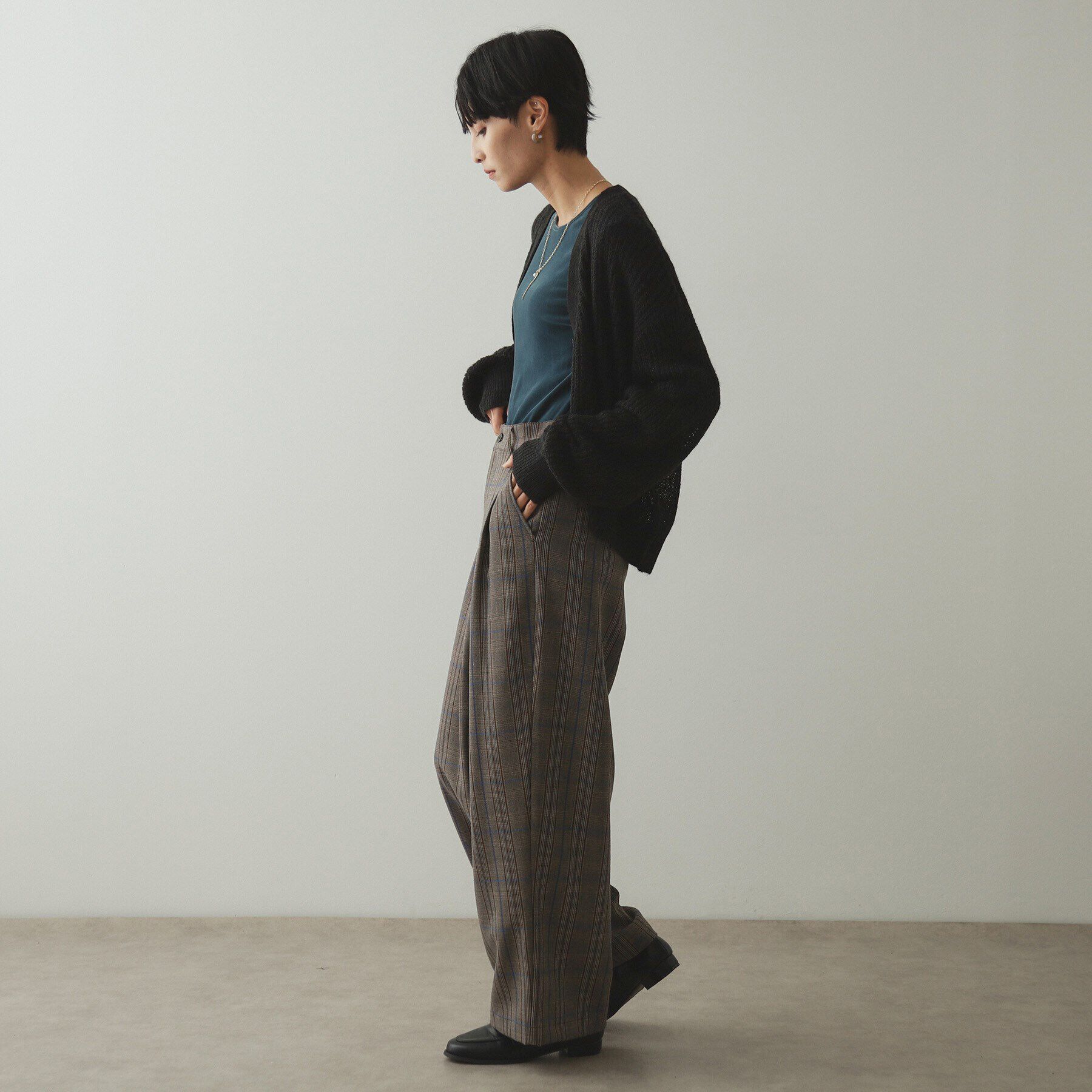 OPAQUE.CLIP「ストレッチチェックワイドパンツ【洗濯機洗い可】」|その他|