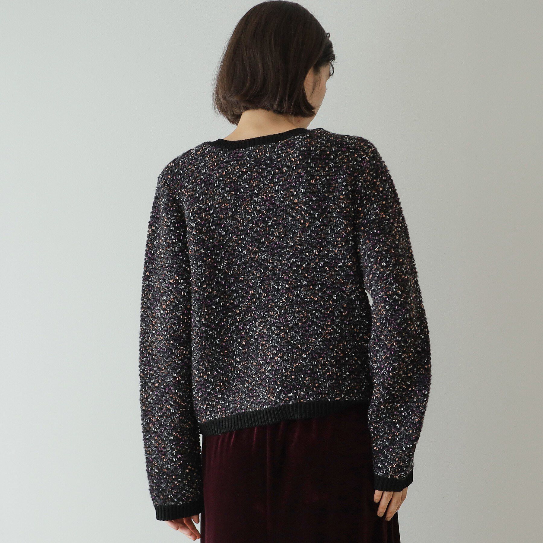 OPAQUE.CLIP「MIXツイード調ニットカーディガン【洗濯機洗い可】」|カーディガン|