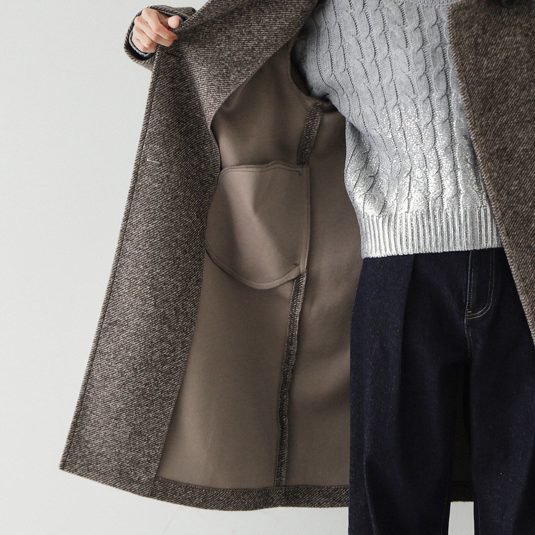 OPAQUE.CLIP「《Oggi掲載》スライバーチェスターコート【洗濯機洗い可】」|チェスターコート|