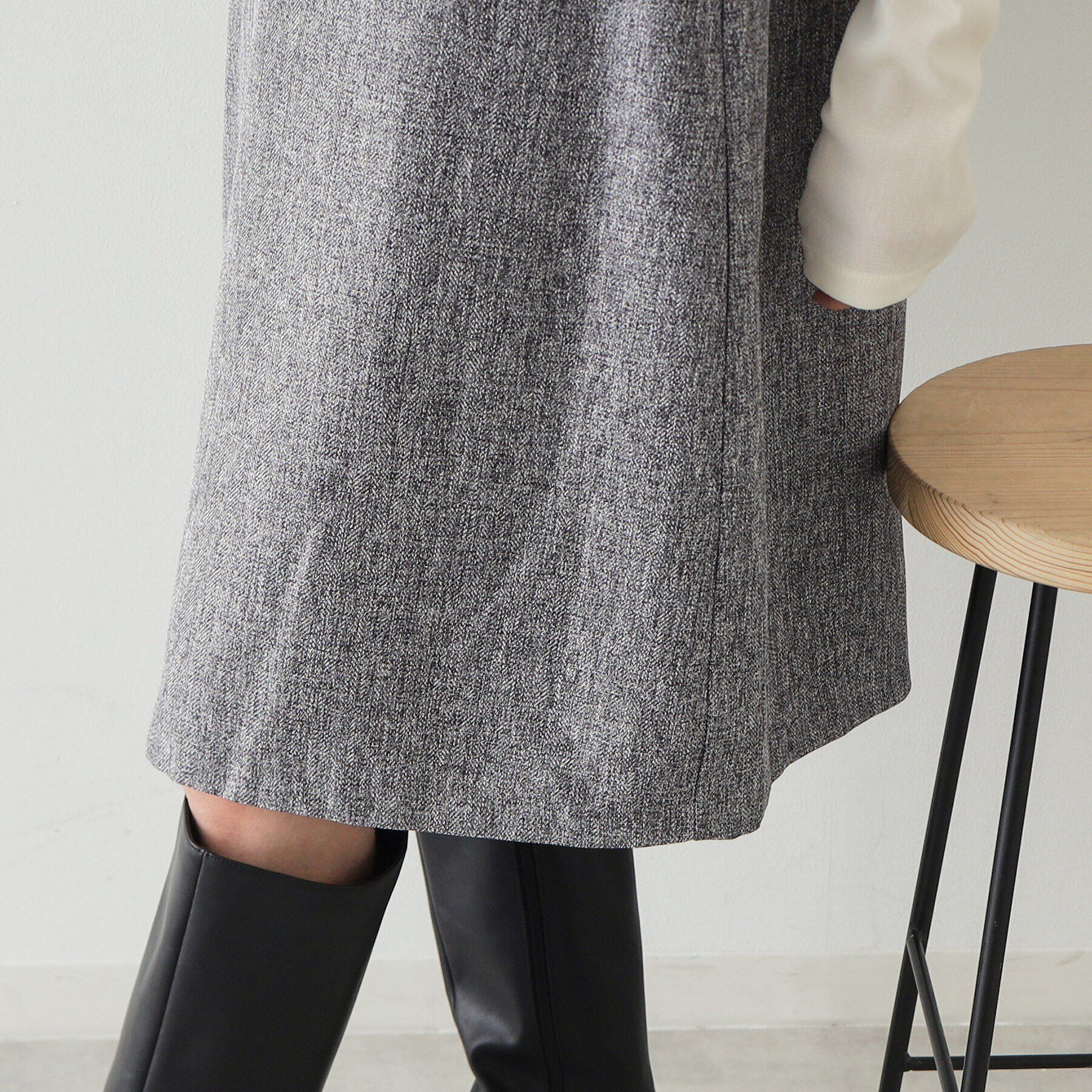 OPAQUE.CLIP「Vネックミニジャンスカ【洗濯機洗い可】」|ワンピース|