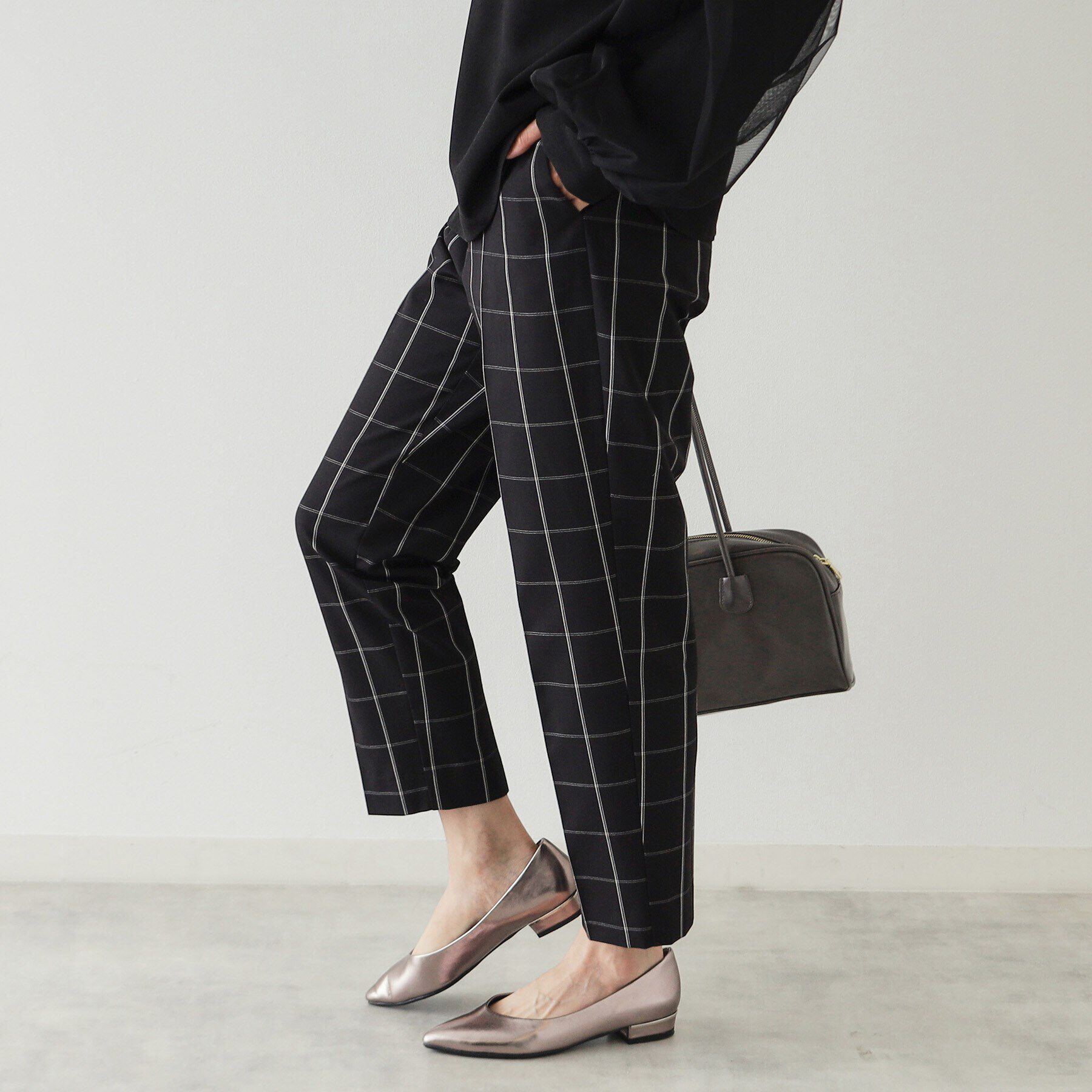 OPAQUE.CLIP「チェック柄テーパードパンツ【洗濯機洗い可】」|その他|