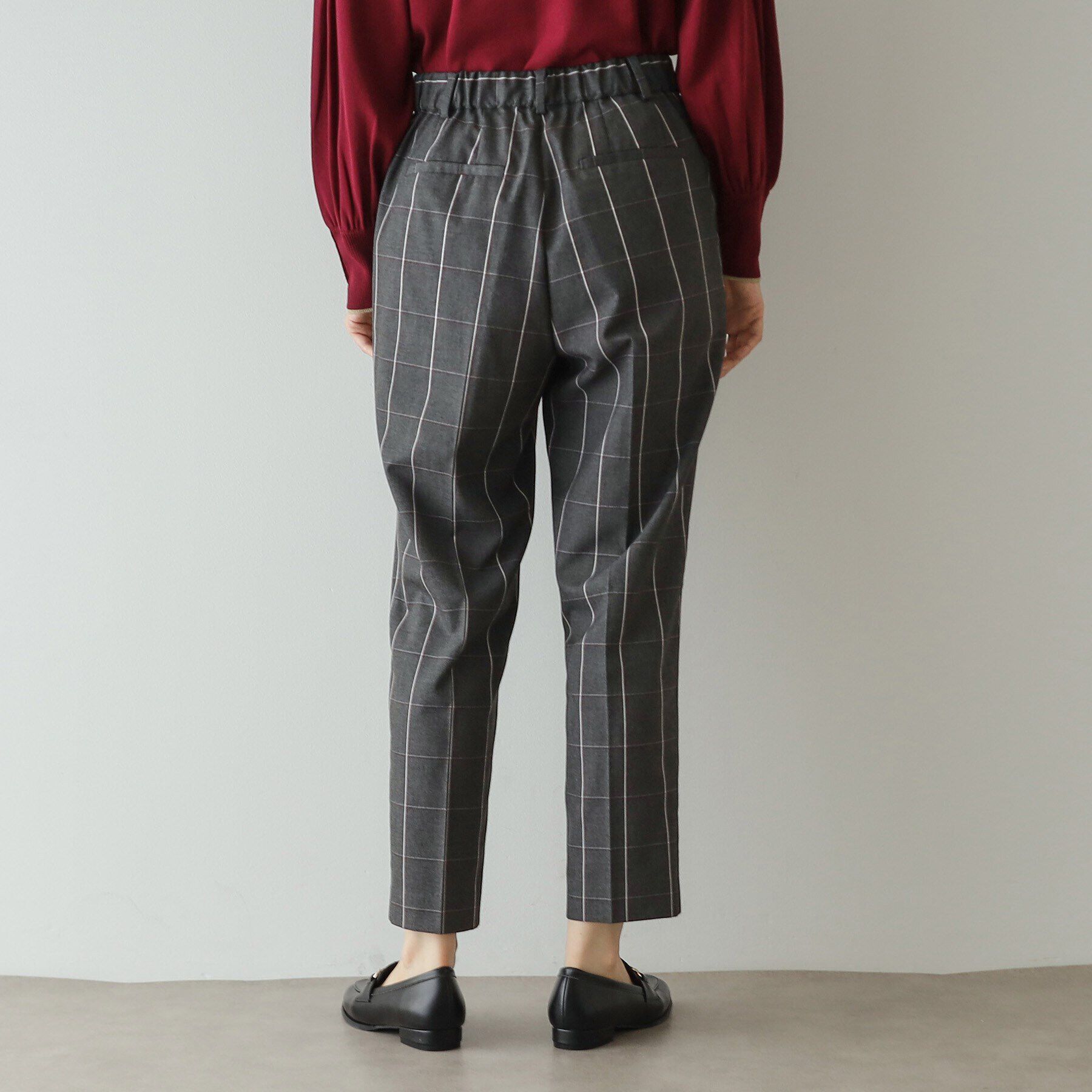 OPAQUE.CLIP「チェック柄テーパードパンツ【洗濯機洗い可】」|その他|