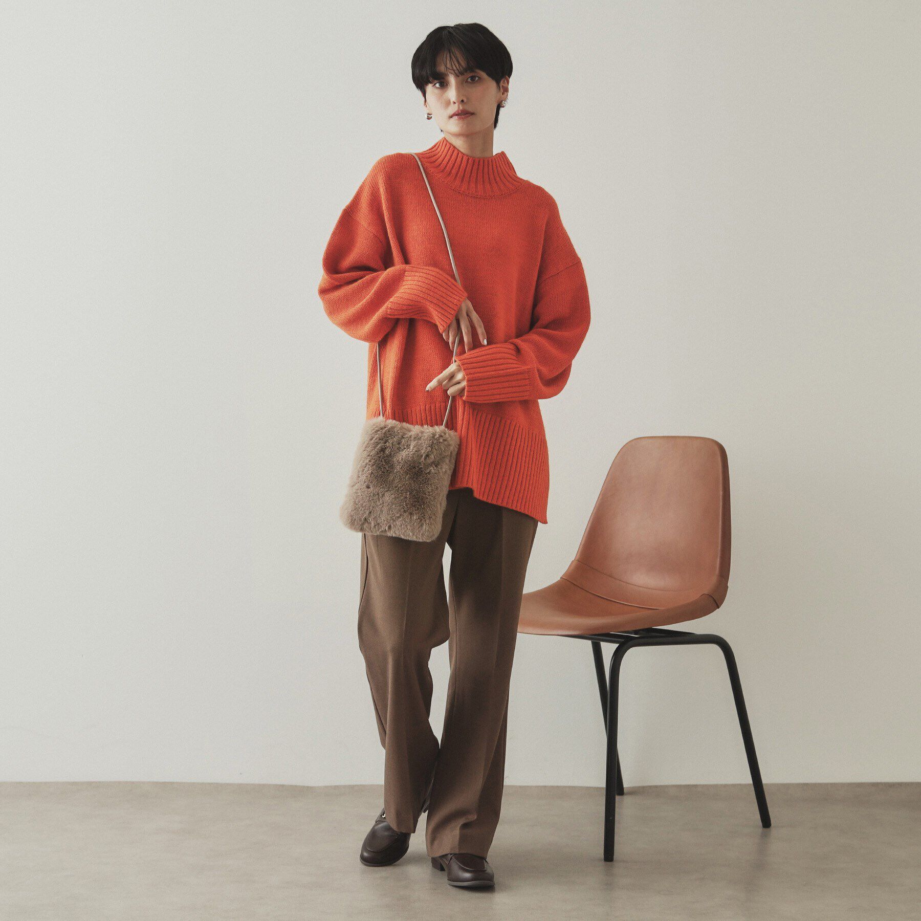 OPAQUE.CLIP「フェイクファースクエアミニポシェット」|ショルダー・メッセンジャー|