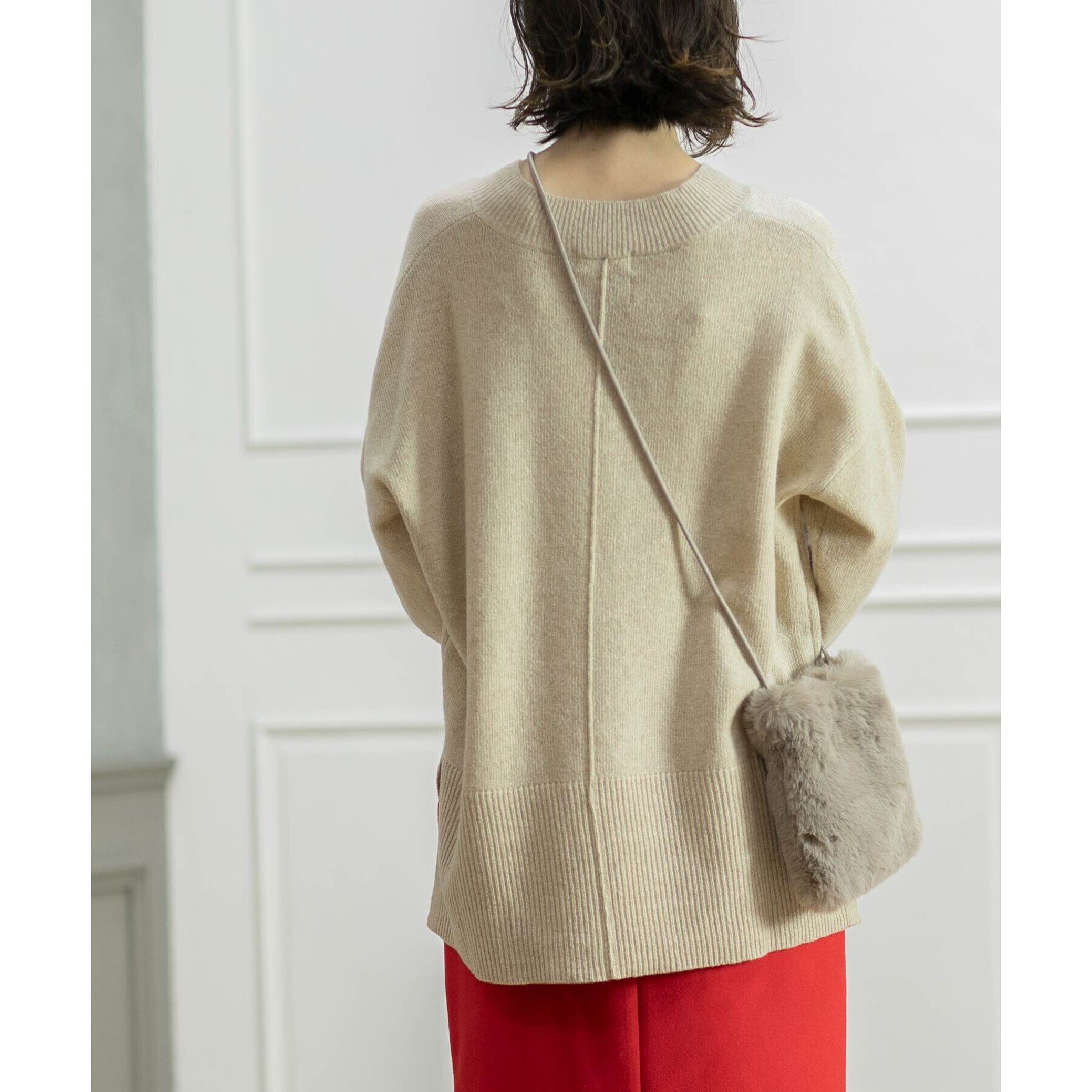 OPAQUE.CLIP「ミドルゲージVネックニット／FILIVIVI・フィルビビ【洗える】」|ニット・セーター|