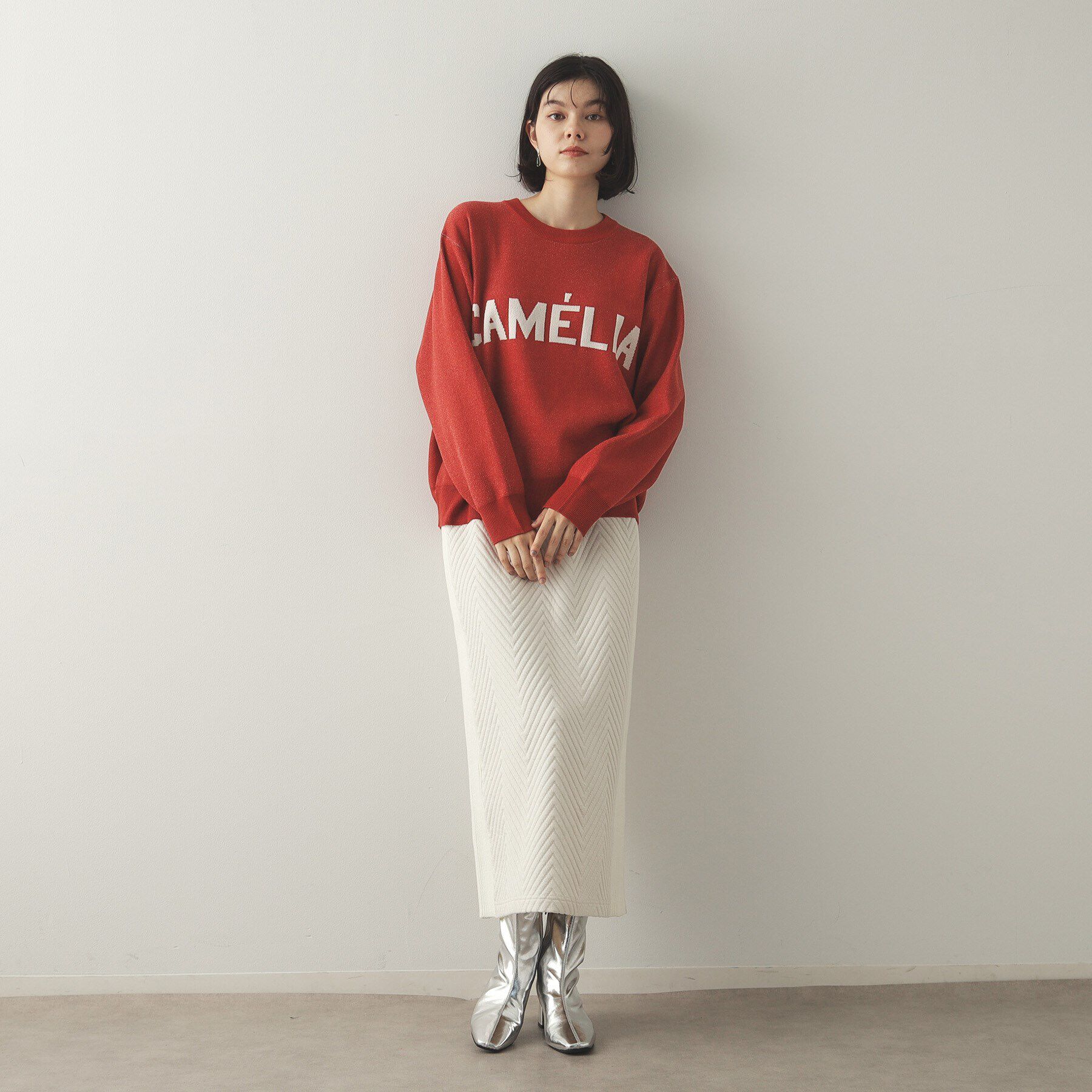 OPAQUE.CLIP「モールロゴジャカードニット【洗える】」|ニット・セーター|