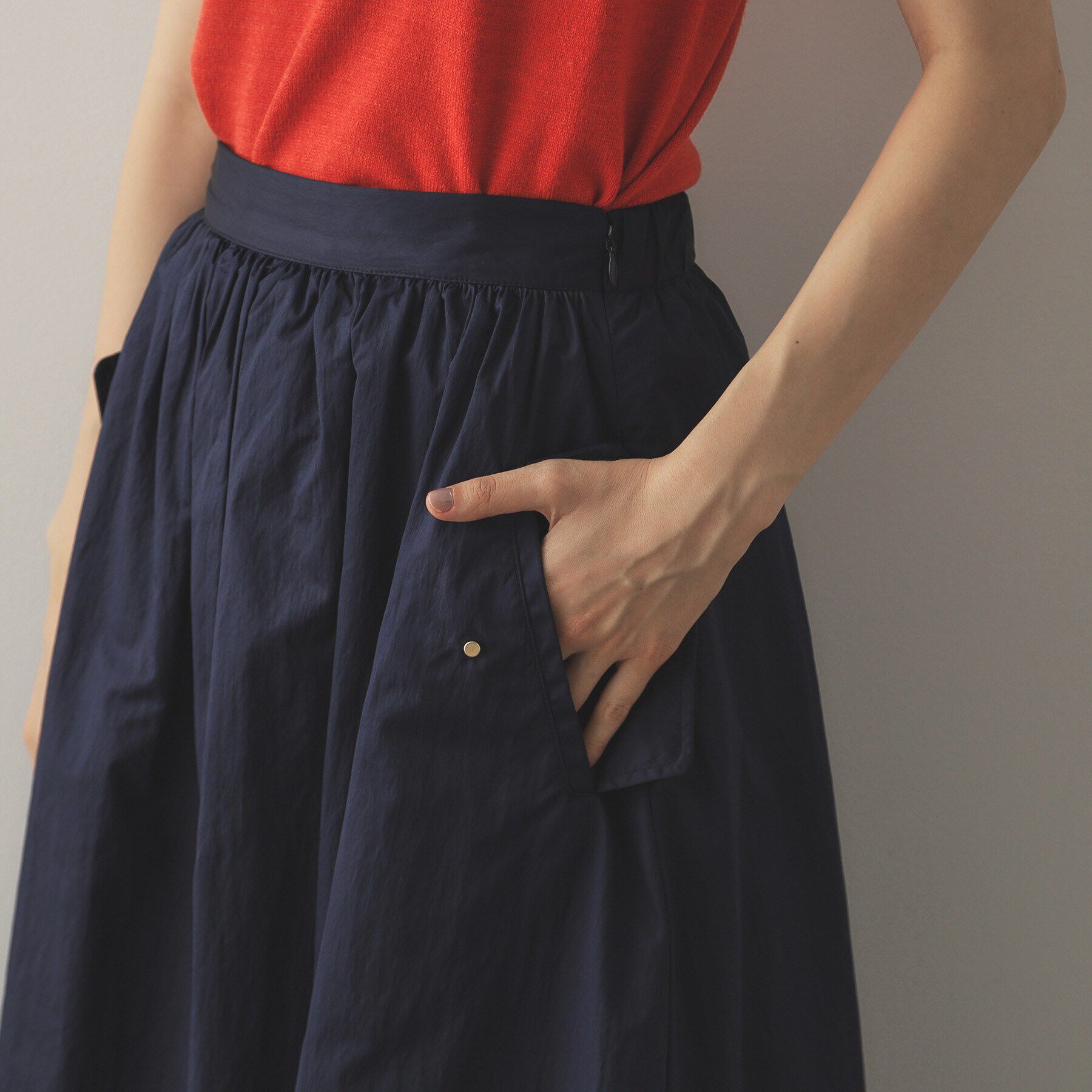 OPAQUE.CLIP「ミリタリーデザインフレアスカート【洗濯機洗い可】」|スカート|