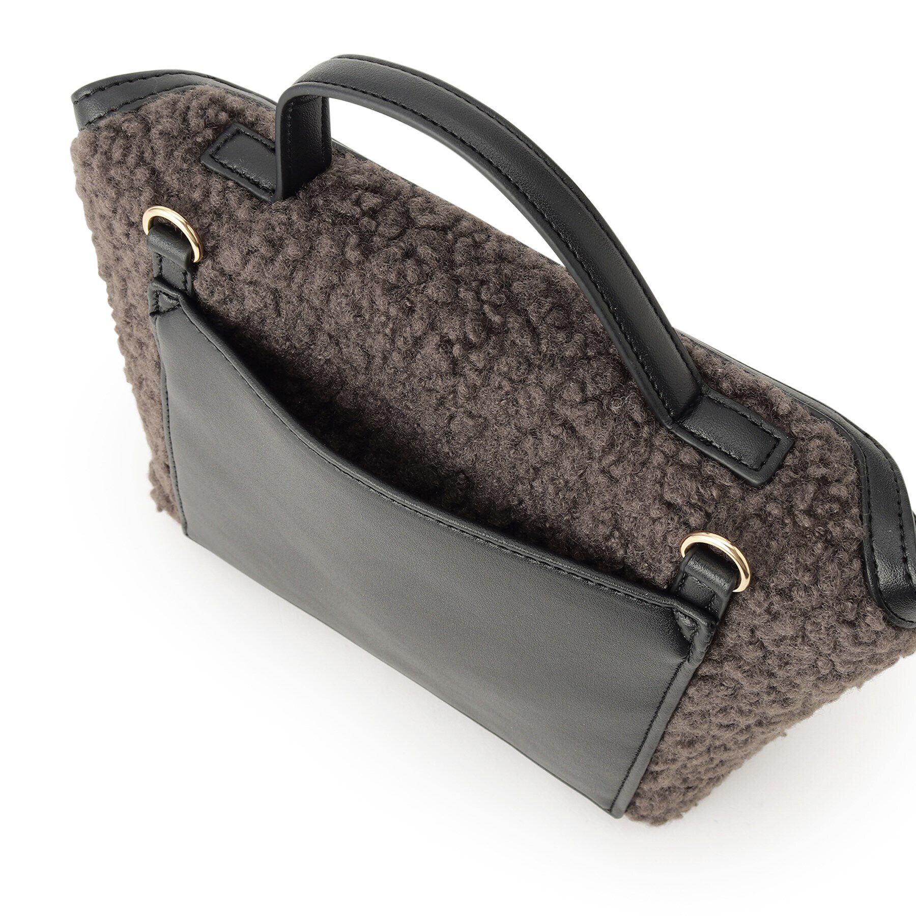 OPAQUE.CLIP「【2WAY】ボアトリミングスクエアデザインバッグ」|ハンドバッグ|