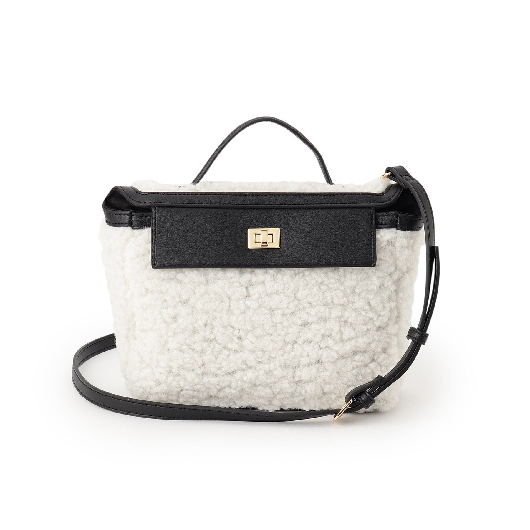 OPAQUE.CLIP「【2WAY】ボアトリミングスクエアデザインバッグ」|ハンドバッグ|