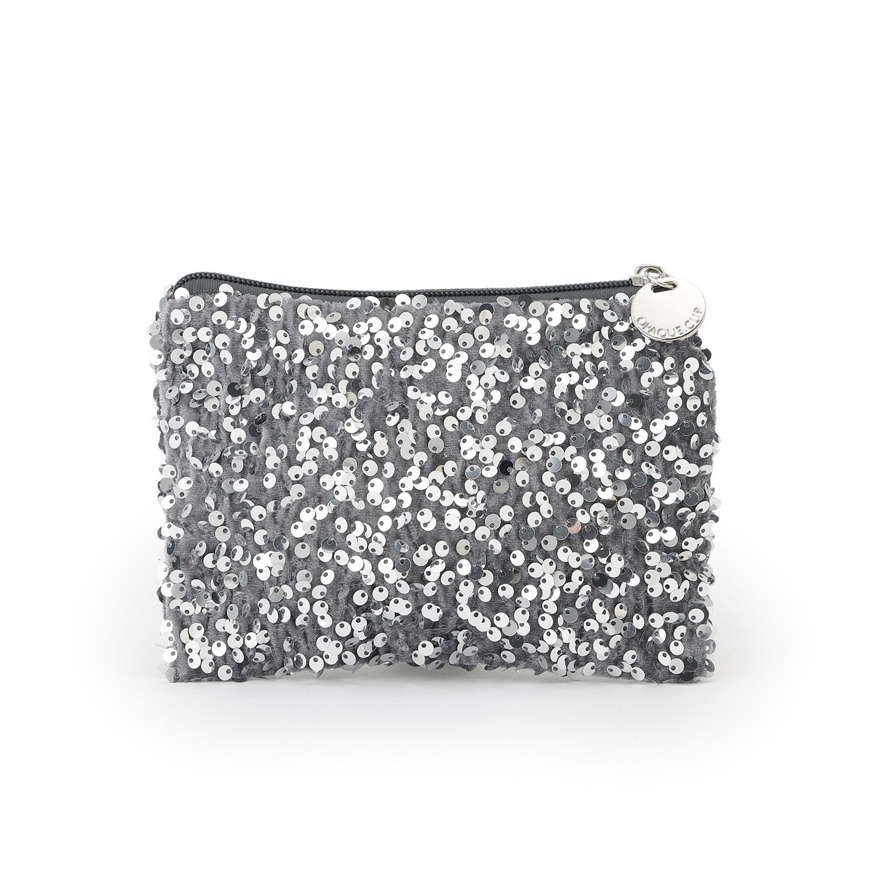OPAQUE.CLIP「スパンコールスクエアフラットポーチ」|ポーチ|チャコールグレー(0
