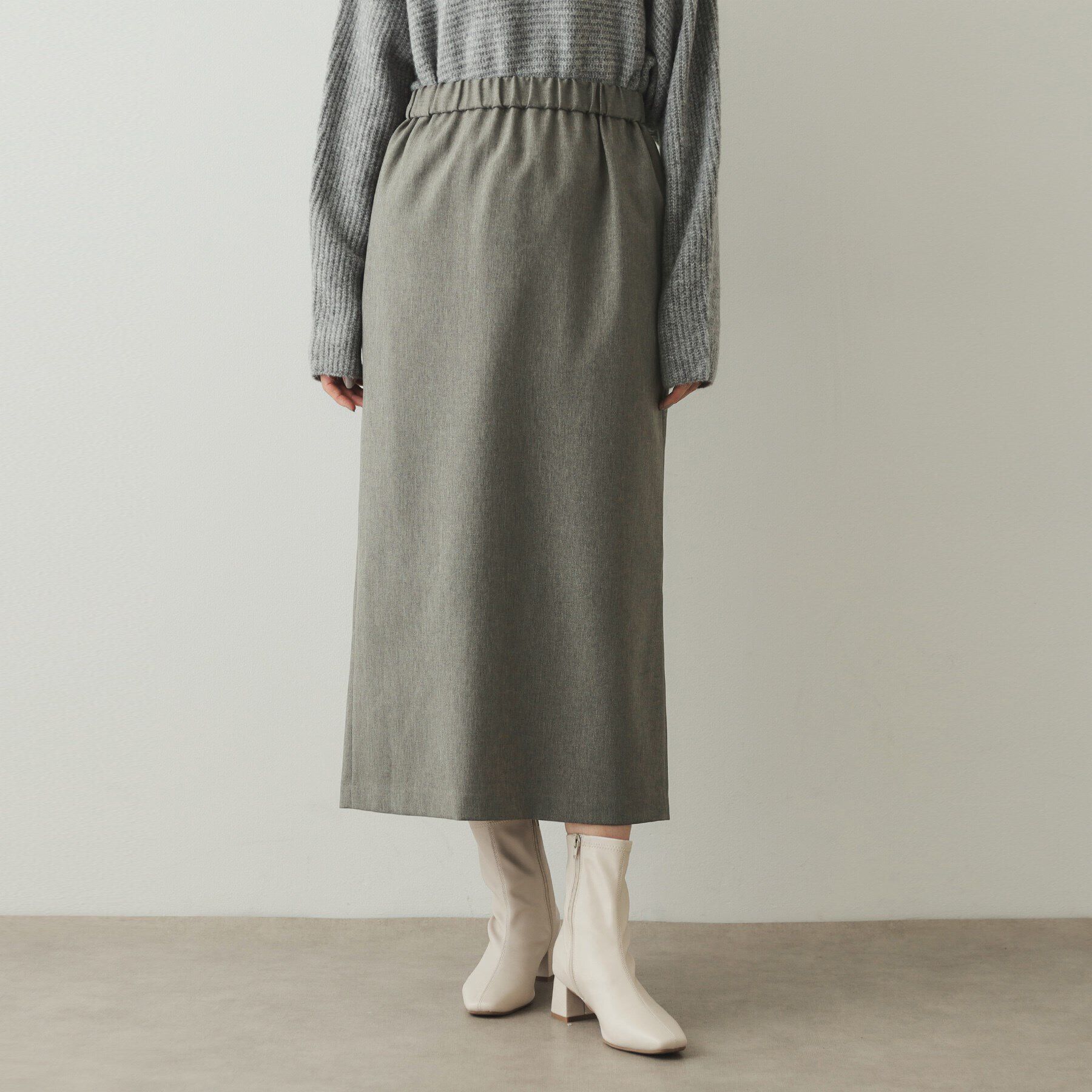 OPAQUE.CLIP「《2WAYツインセット》ラップ付ナロースカート【洗濯機洗い可】」|スカート|