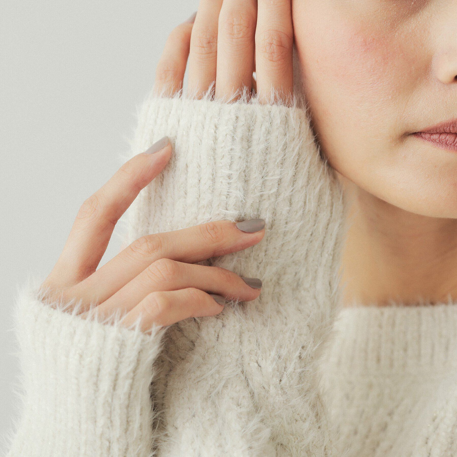 OPAQUE.CLIP「モールフェザーラメケーブルニット【洗濯機洗い可】」|ニット・セーター|